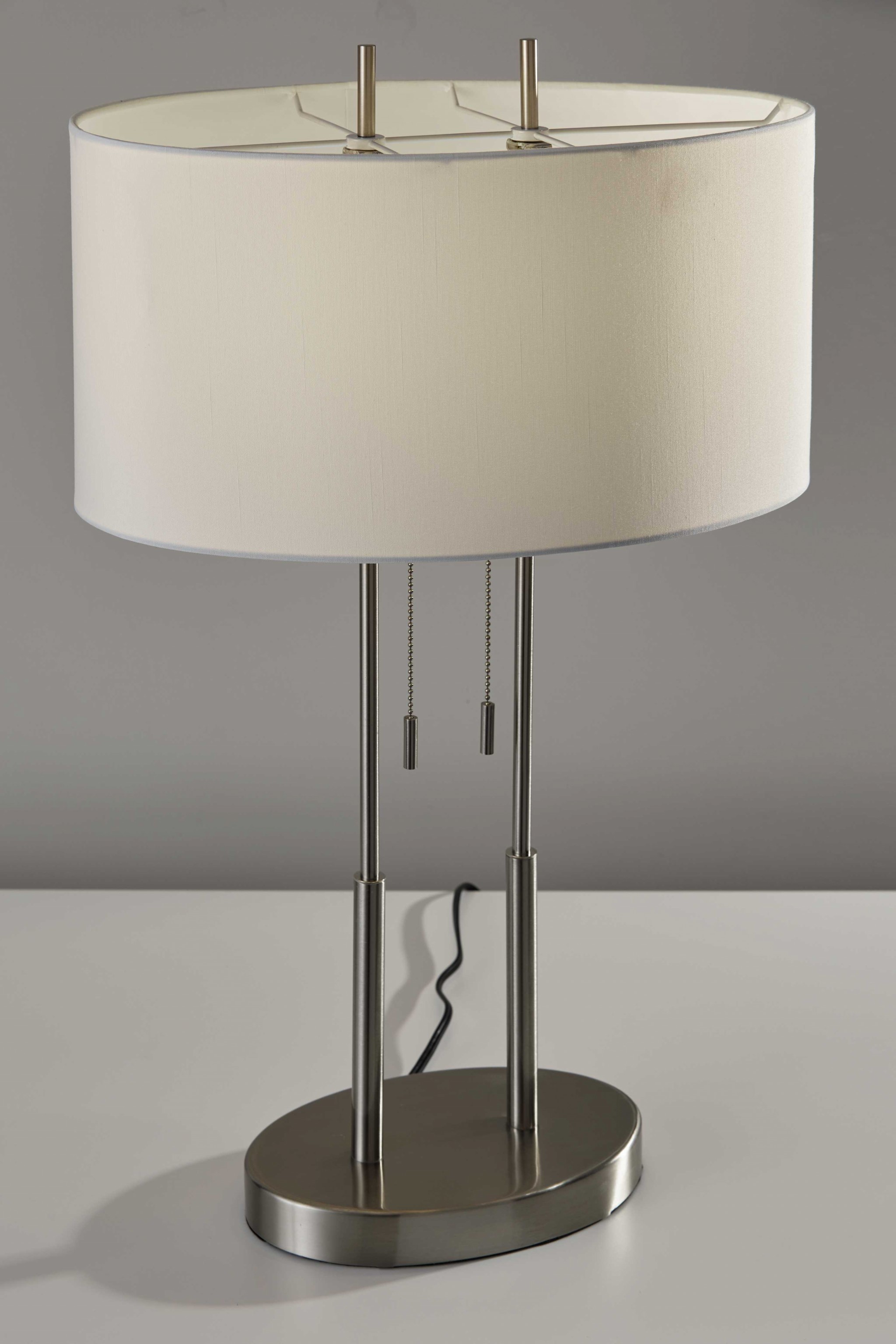 17" X 6.5" X 27" Brushed steel Metal Table Lamp