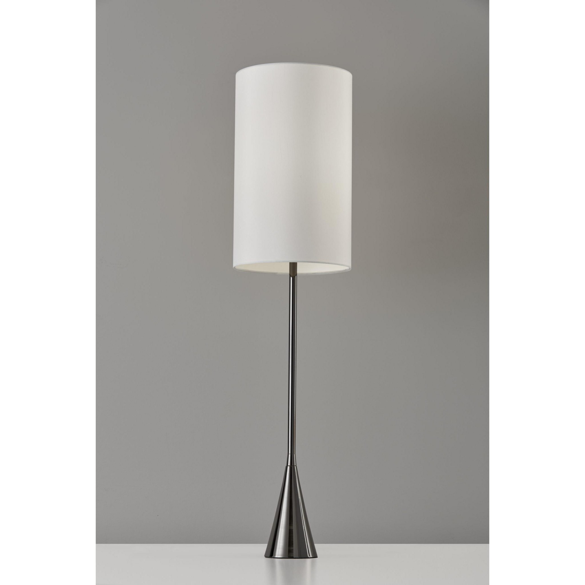 9" X 9" X 36.5" Black Metal Table Lamp