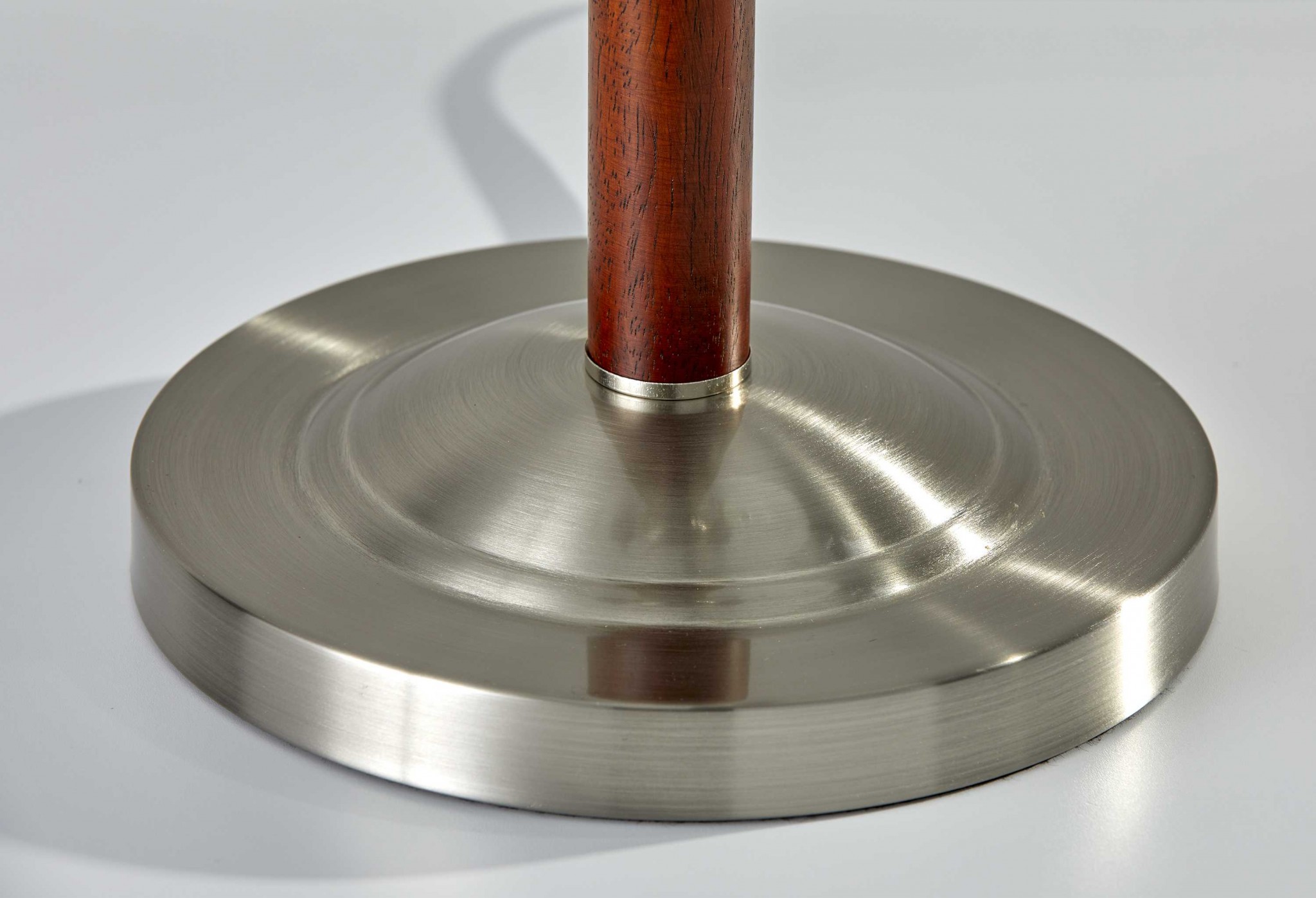 13.5" X 13.5" X 22.5" Walnut Metal Table Lamp