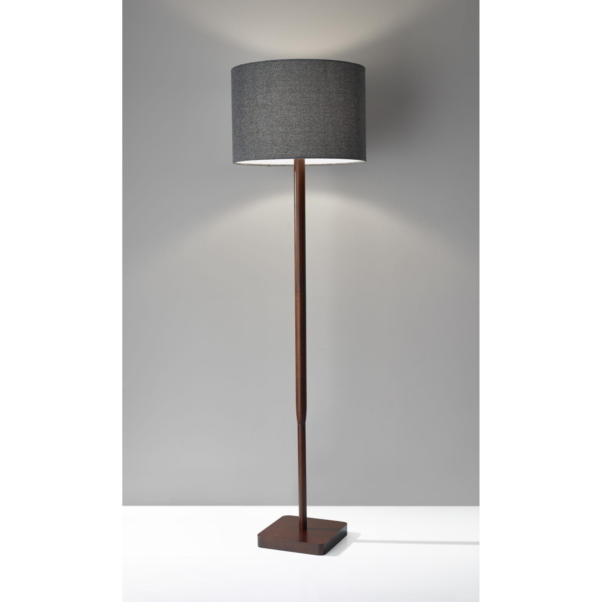 16" X 16" X 58.5" Walnut Wood Floor Lamp
