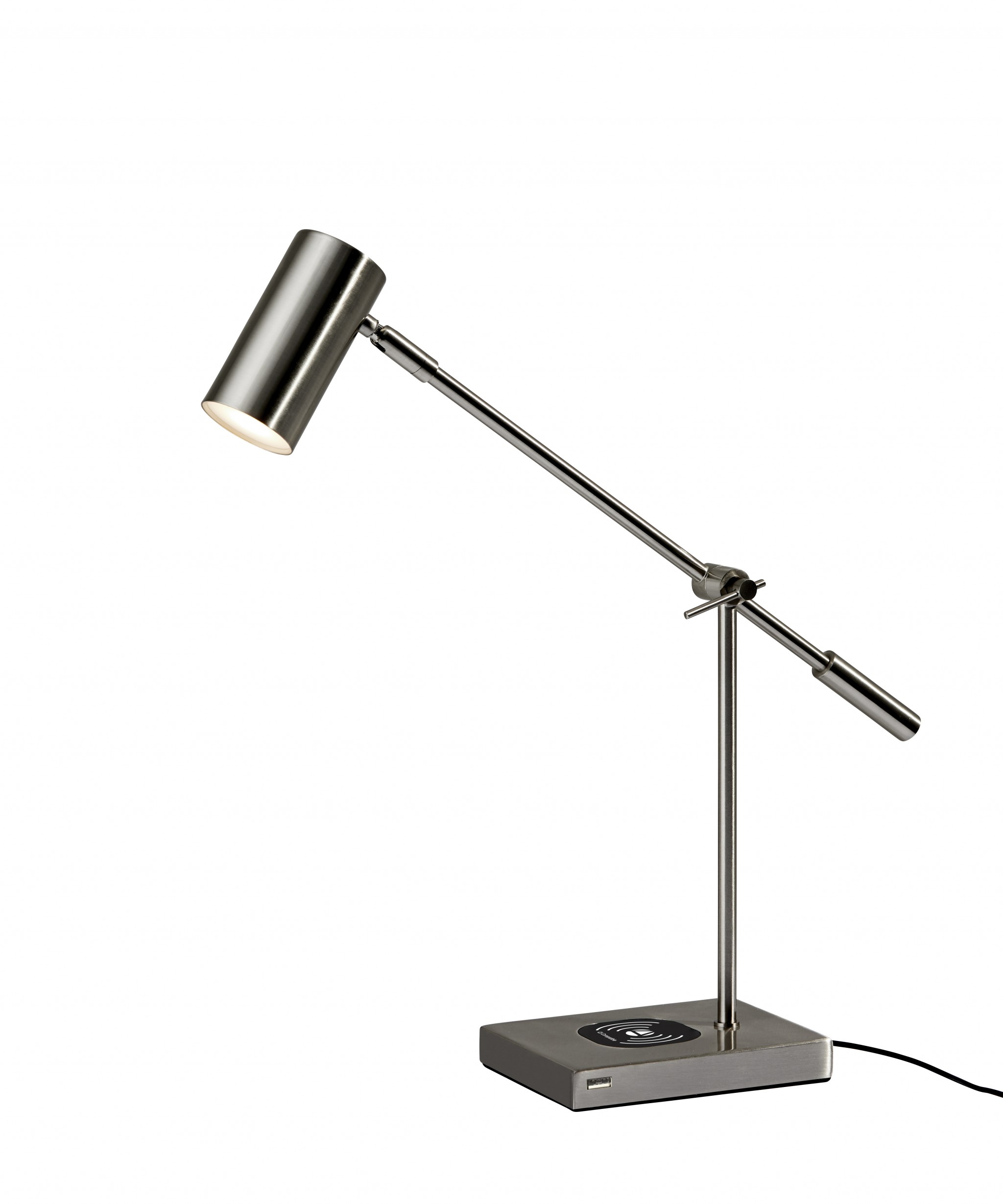 5" X 22.5"  X 12.25-22.25" Brushed Steel Metal Led Desk Lamp-372700-1