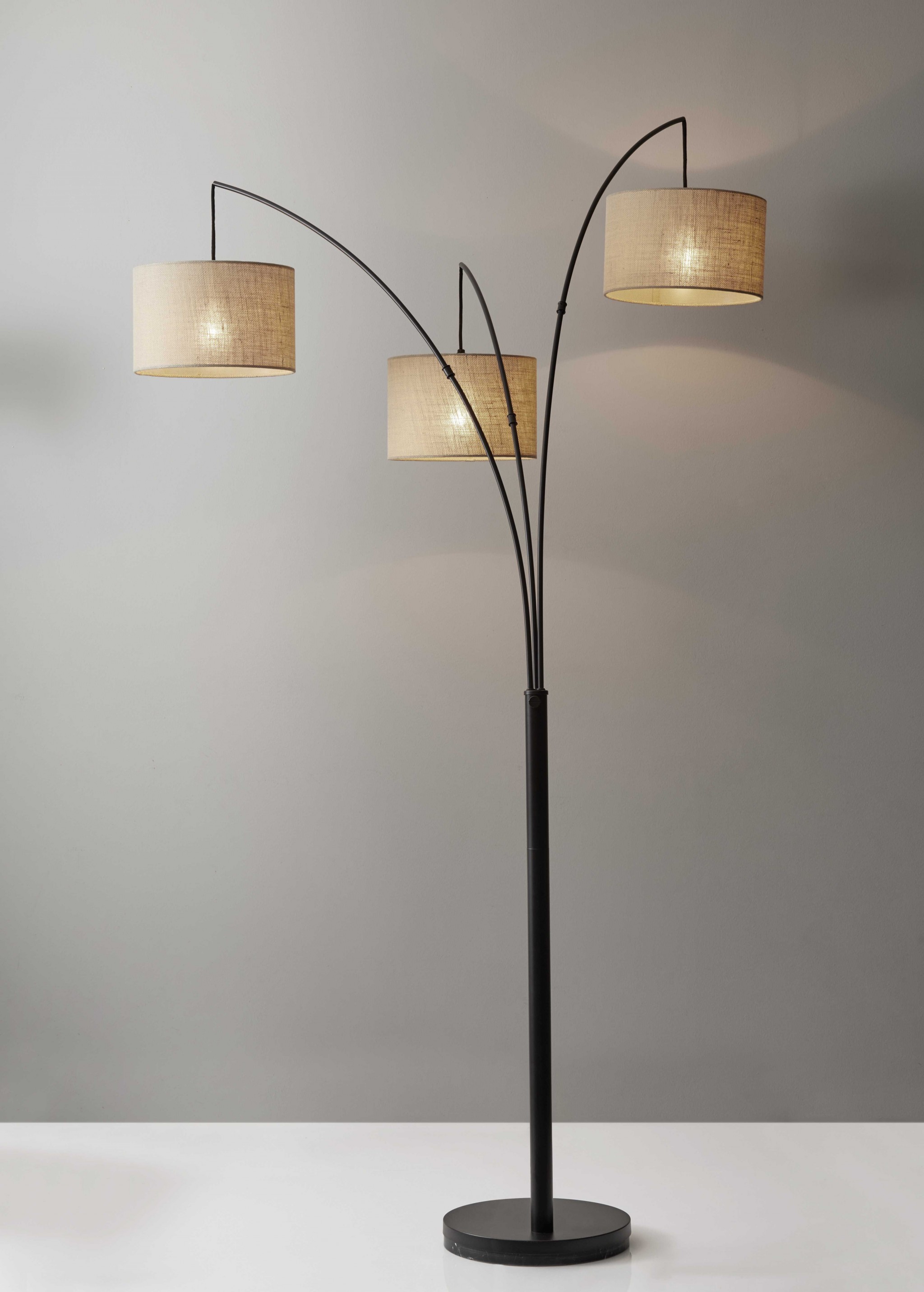 44" X 43" X 74" Bronze Metal Arc Lamp