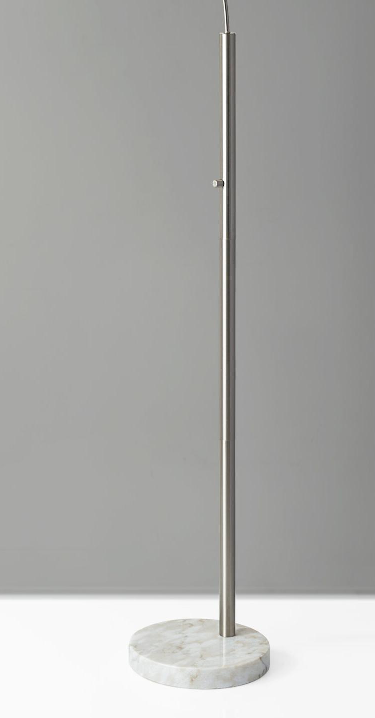 11" X 48" X 73.5" Brushed Steel Metal Arc Lamp