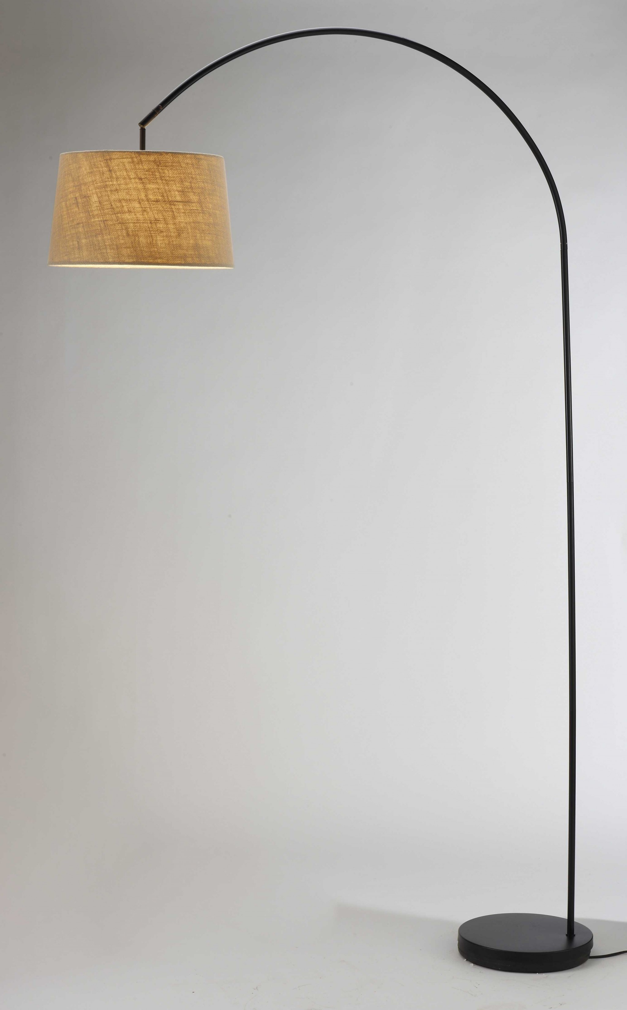 Sweeping Curve Floor Lamp In Black Metal-372738-1