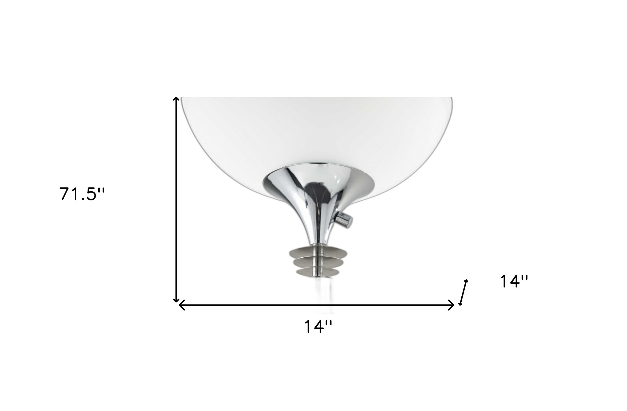 Modern Chrome Thick Pole Torchiere Floor Lamp