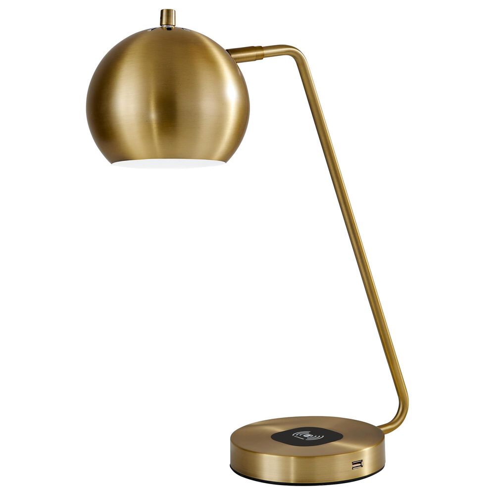 21" Gold Metal Desk Table Lamp With Gold Shade-372745-1