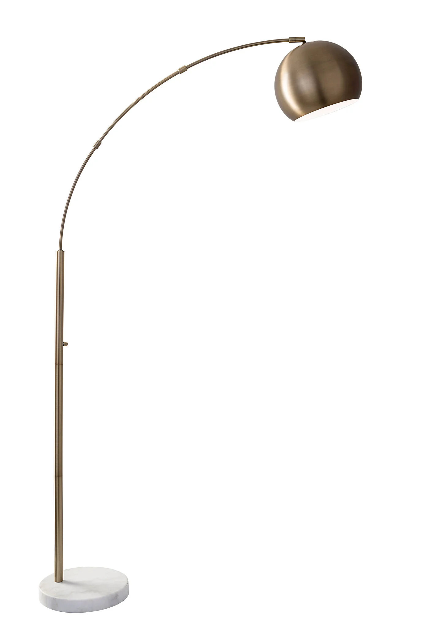 78" Brass Arc Floor Lamp With Brass Solid Color Bowl Shade-372754-1