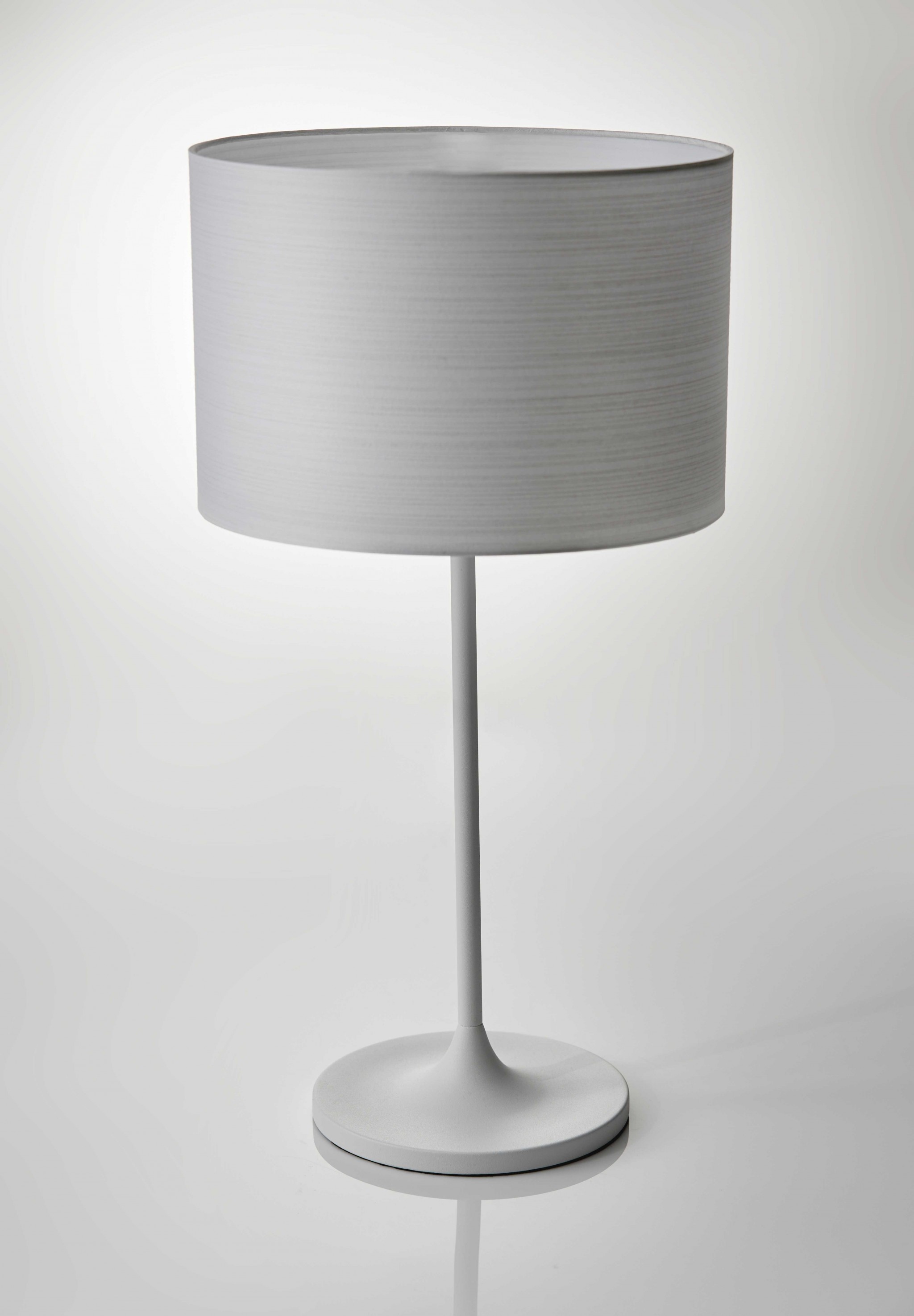 11.5" X 11.5" X 22.5" White Metal Table Lamp