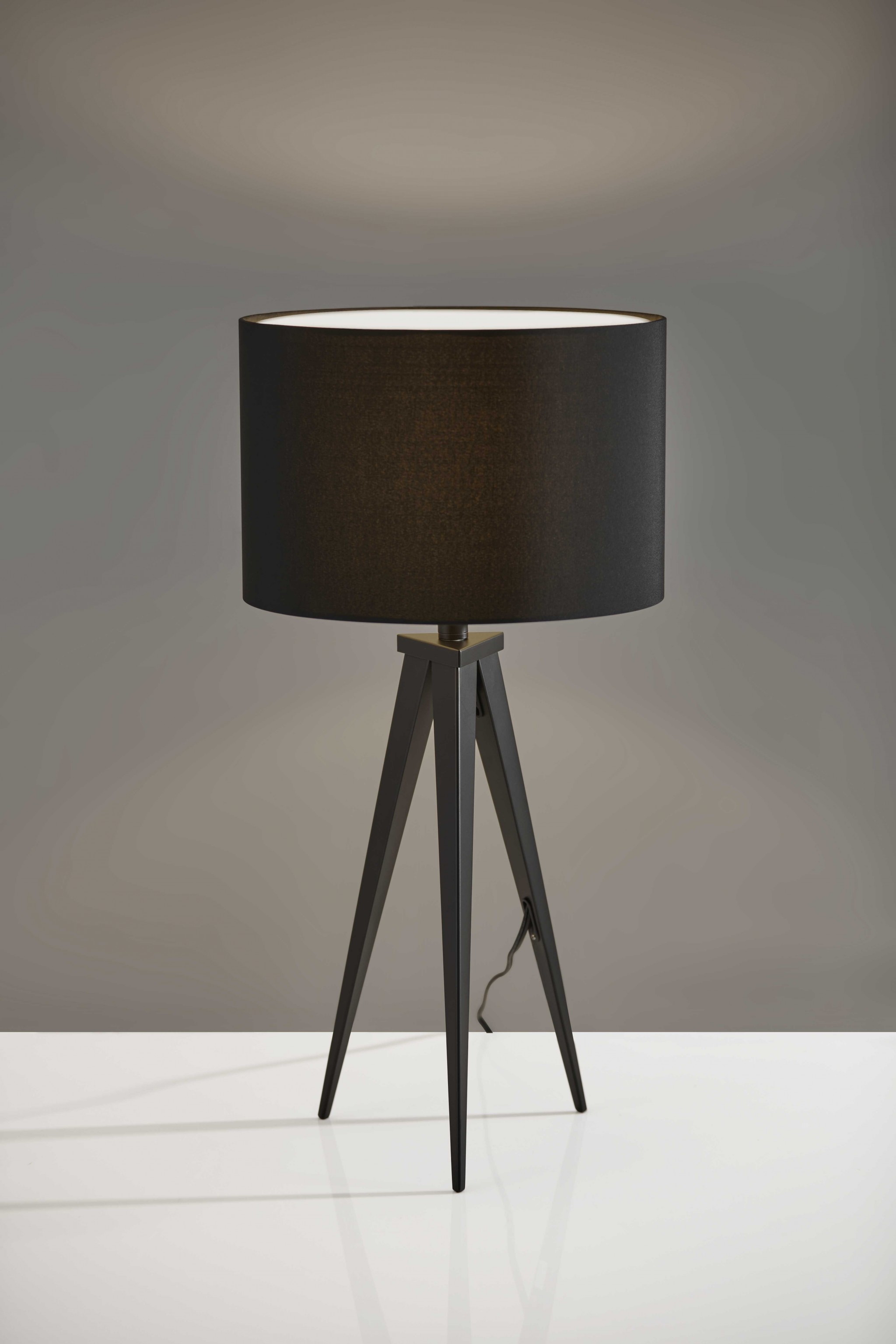 14" X 14" X 28" Black Metal Table Lamp