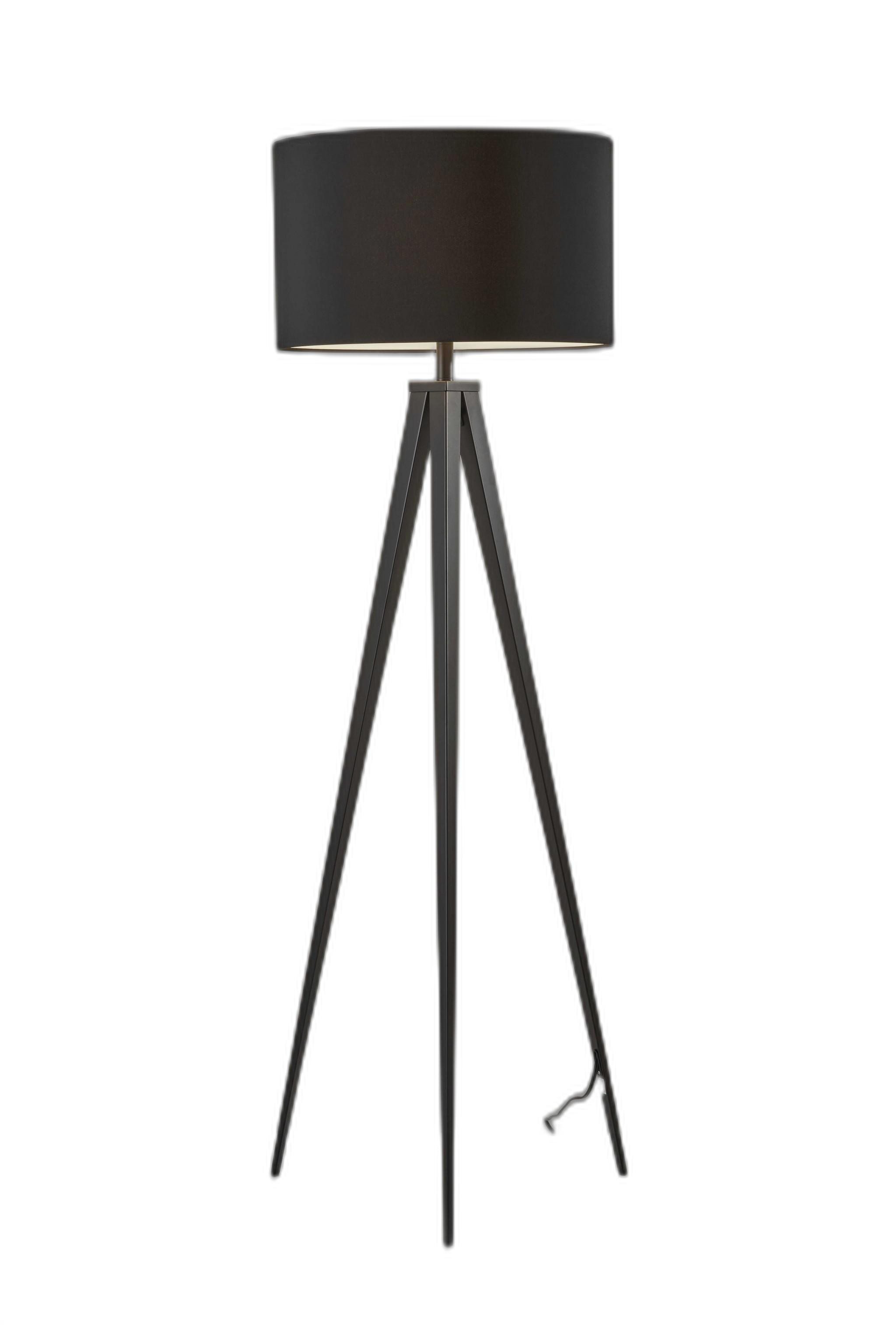 62" Black Tripod Floor Lamp With Black Drum Shade-372803-1