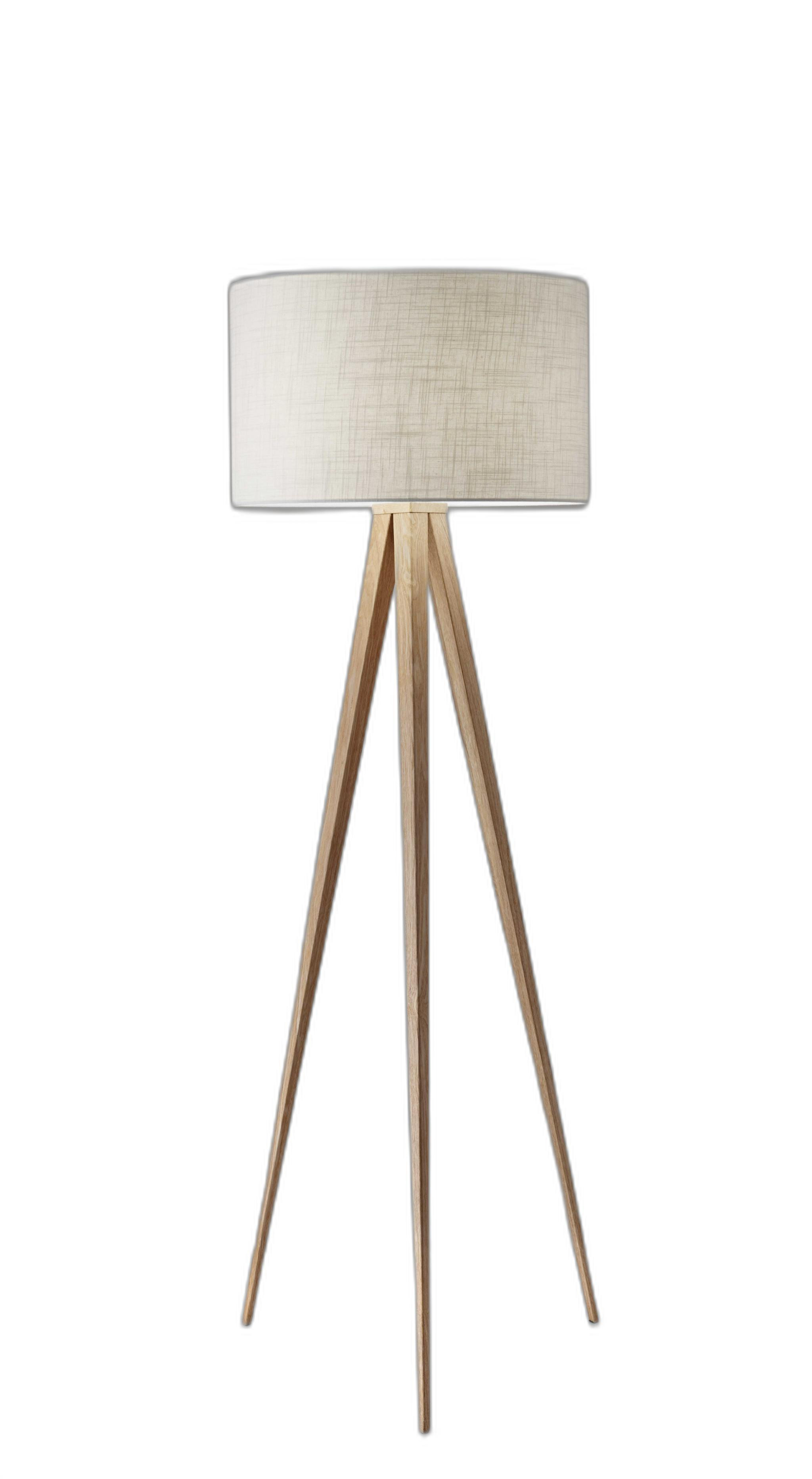 60" Tripod Floor Lamp With White Drum Shade-372804-1