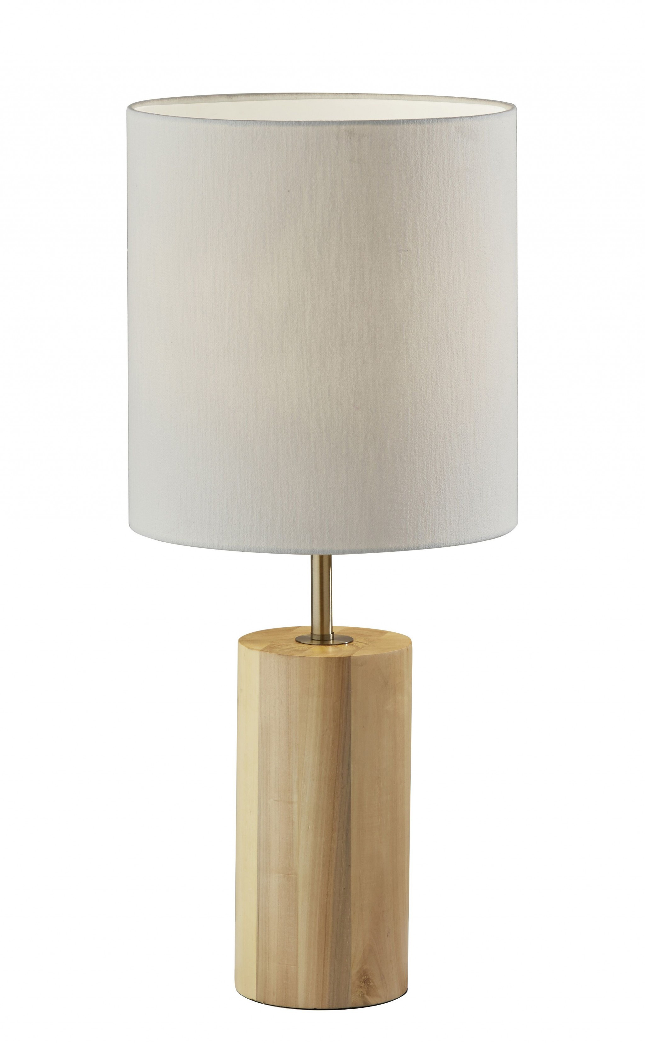 Natural Wood Circular Block Table Lamp-372829-1