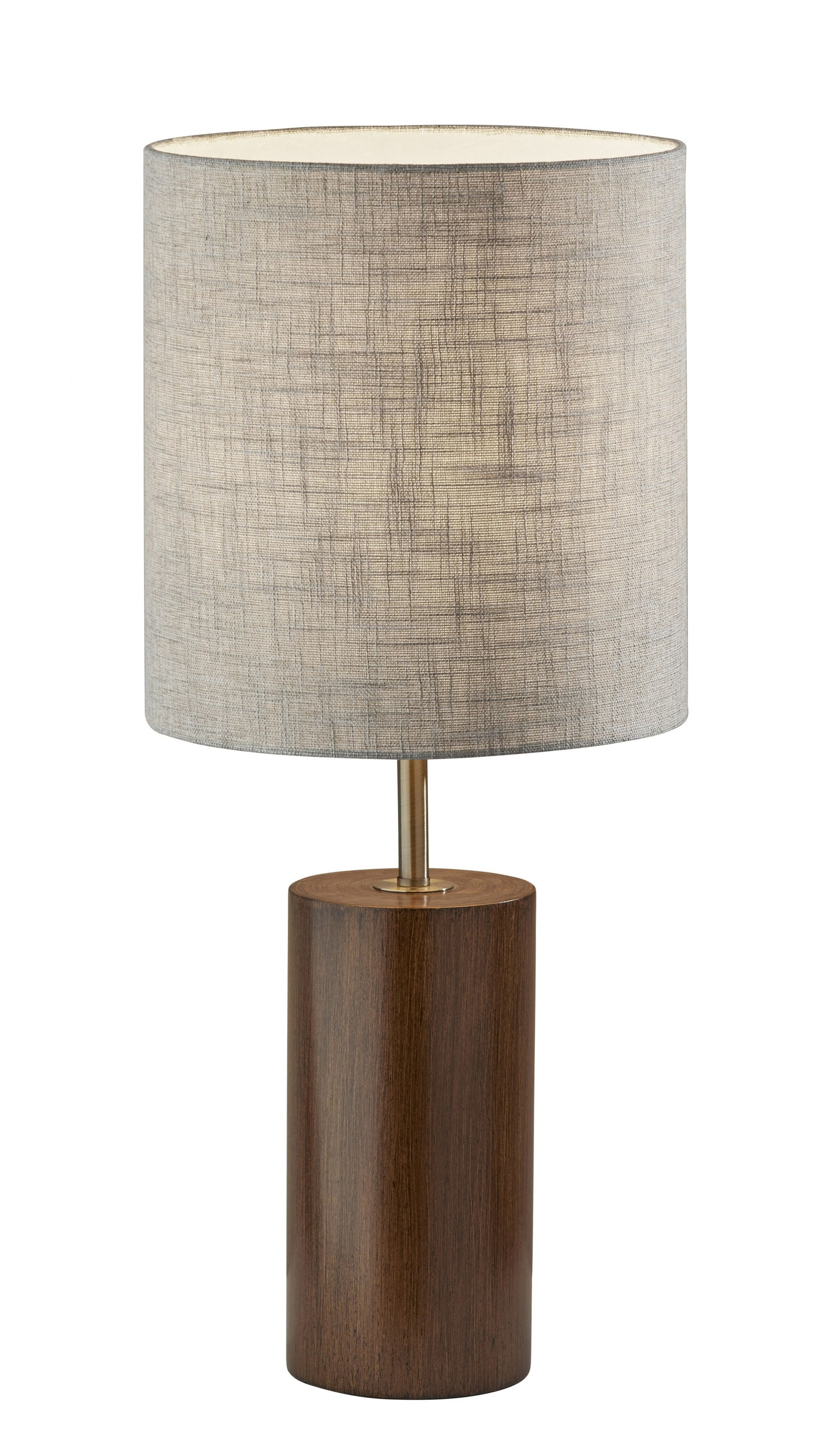 Walnut Wood Circular Block Table Lamp-372830-1