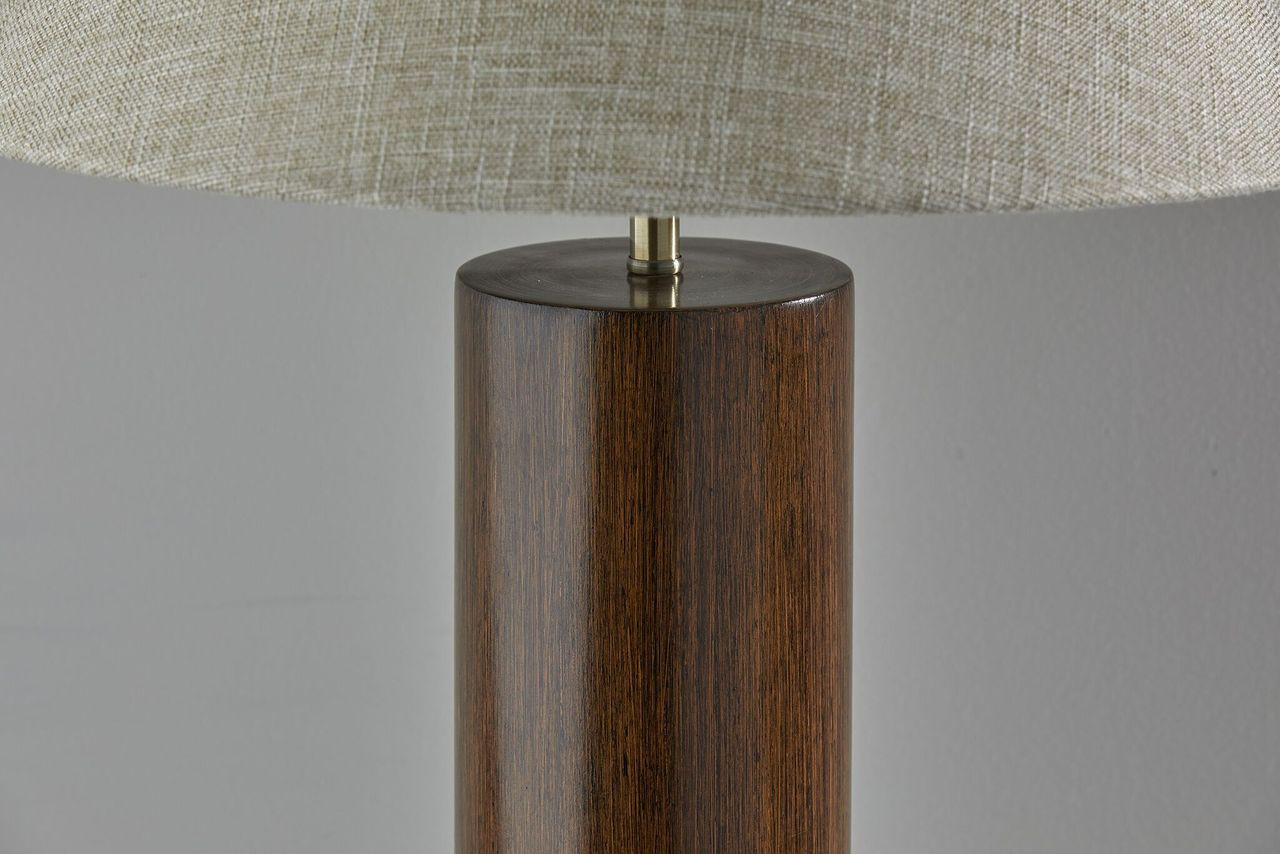 18" X 18" X 25.5" Walnut Wood Table Lamp