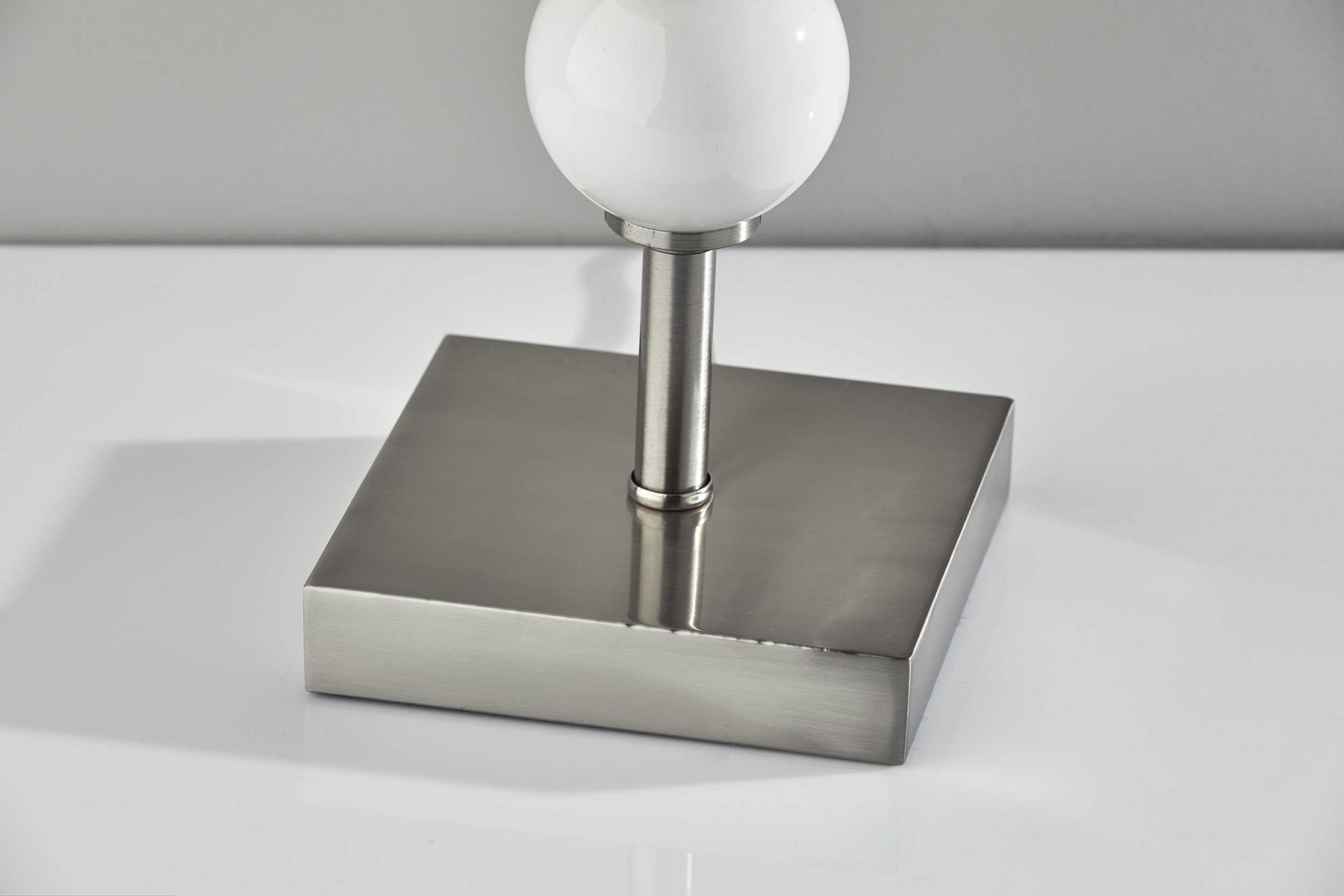 15" X 15" X 28.75" Brushed steel Glass Table Lamp