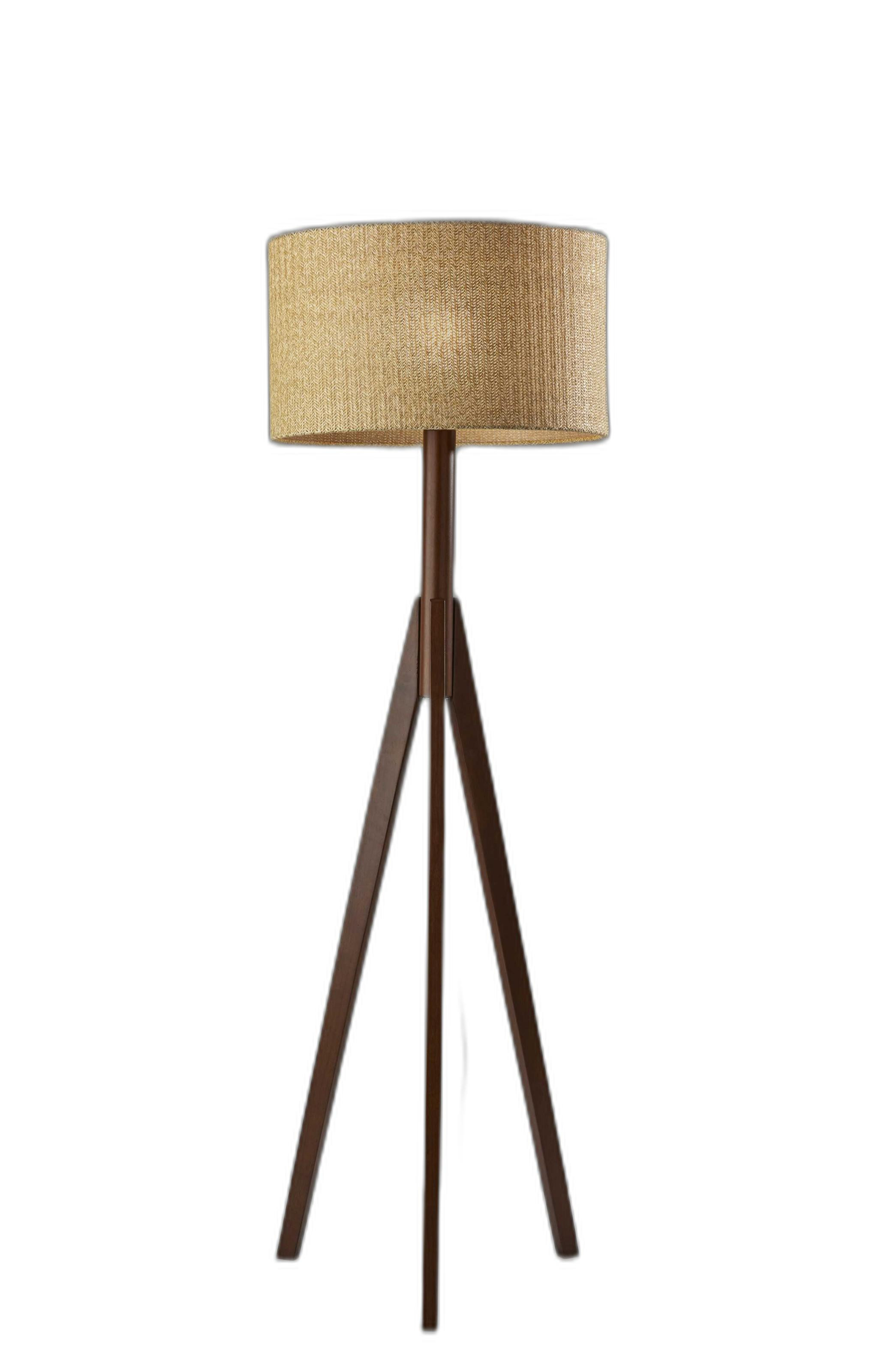 59" Tripod Floor Lamp With Brown Drum Shade-372867-1