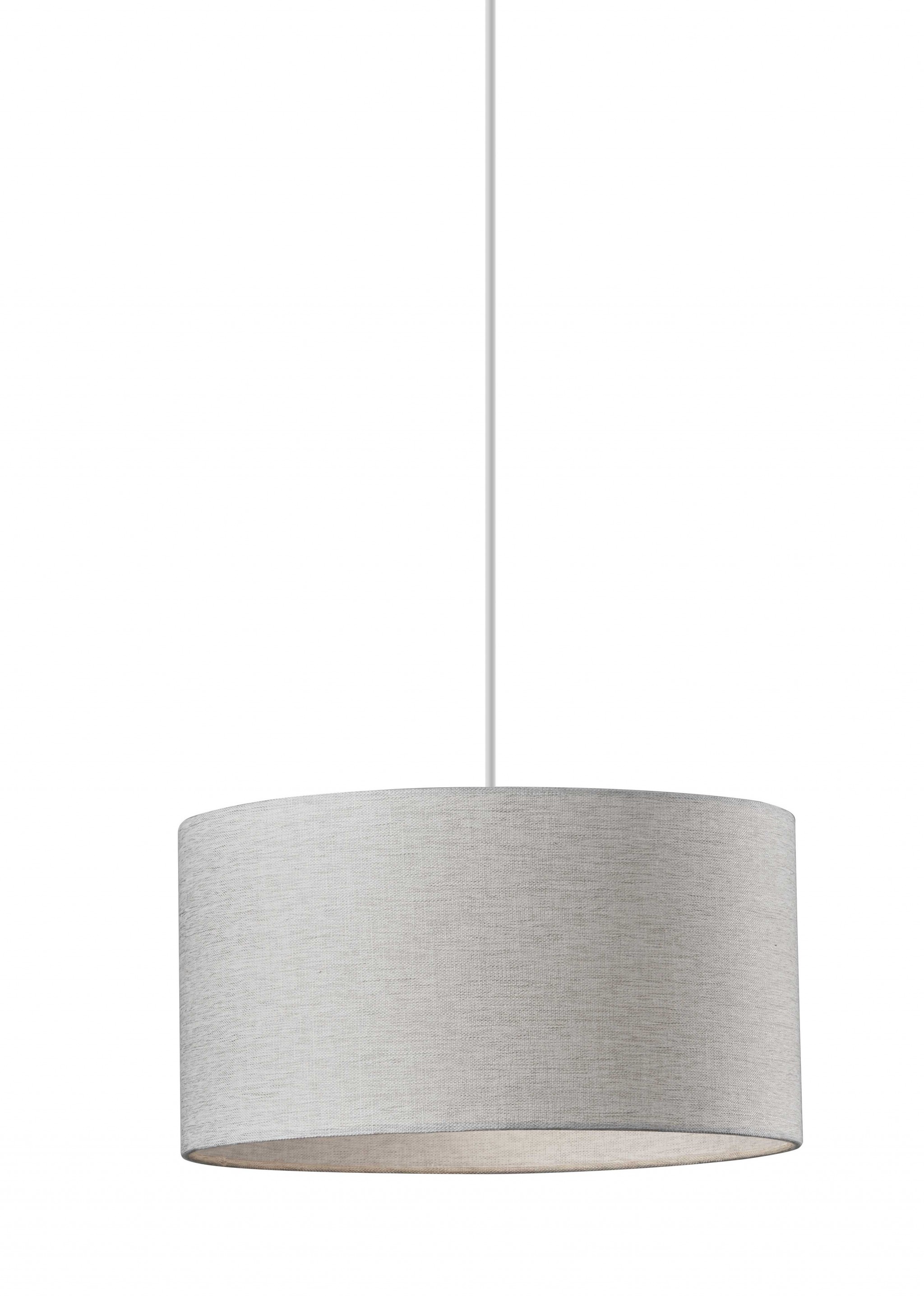 White Fabric Sleek Drum Pendant Lamp-372882-1