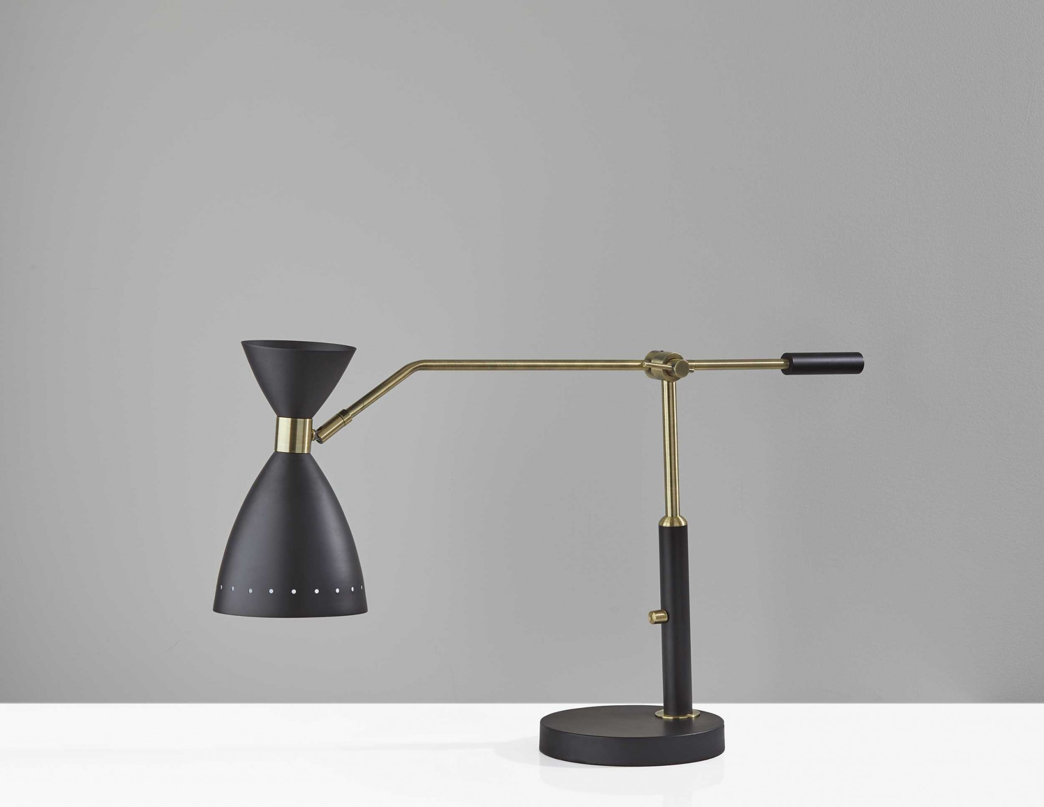 8" X 36.5" X 31.75" Black Metal Adjustable Desk Lamp