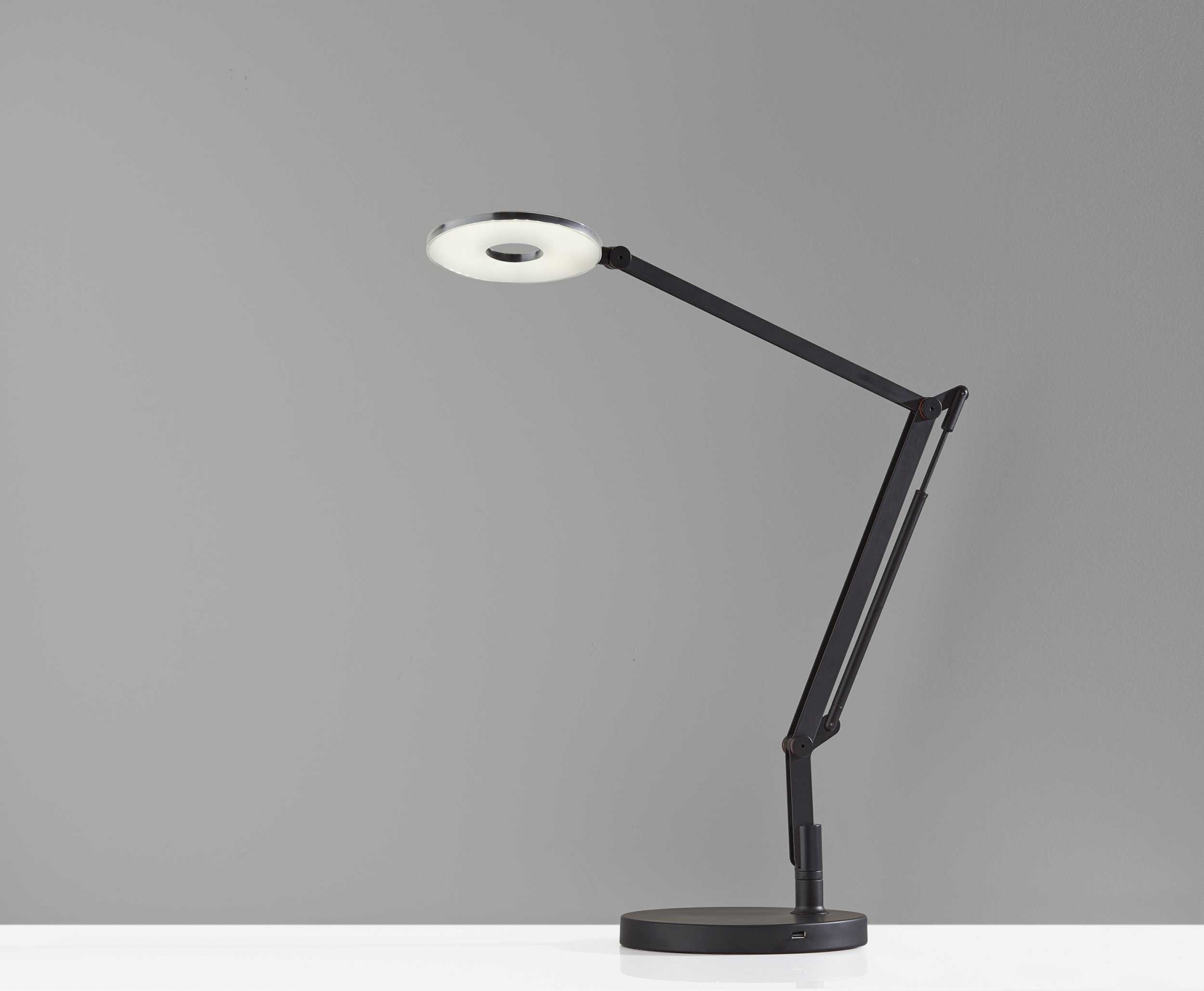 8.5" X 32" X 32.5" Black Metal LED Desk Lamp