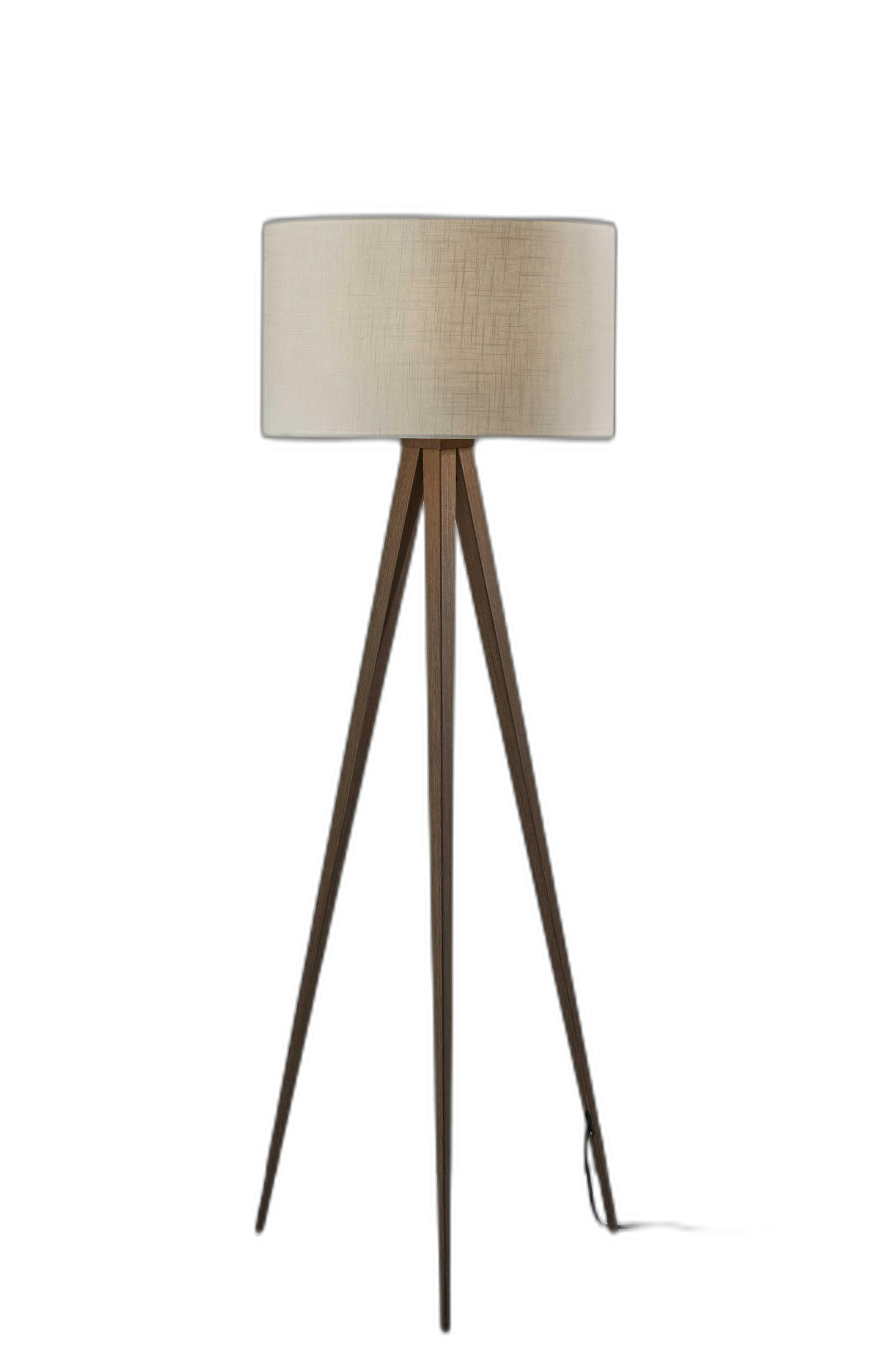 60" Tripod Floor Lamp With White Drum Shade-372908-1