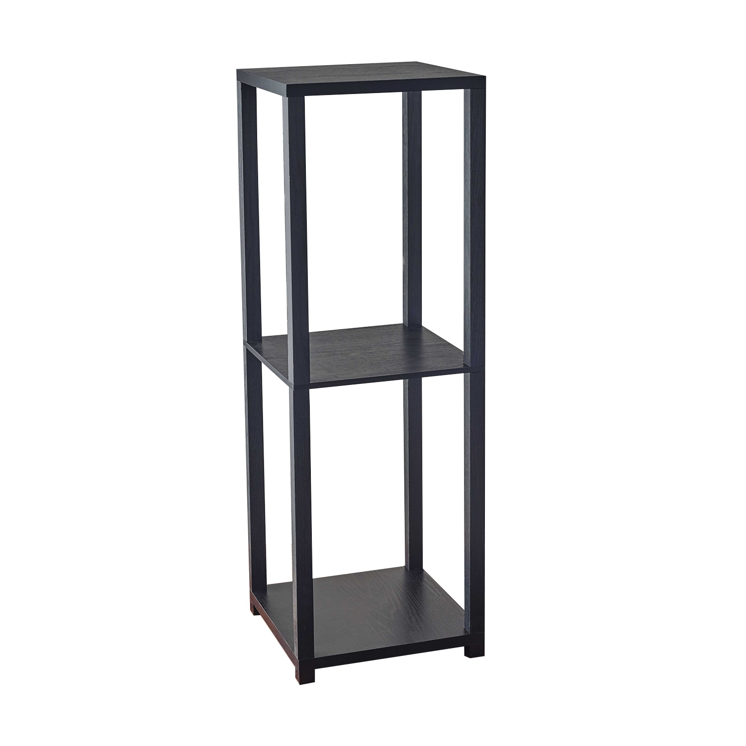 11.5" X 11.5" X 34.75" Black Black wood PVC Finish Tall Pedestal