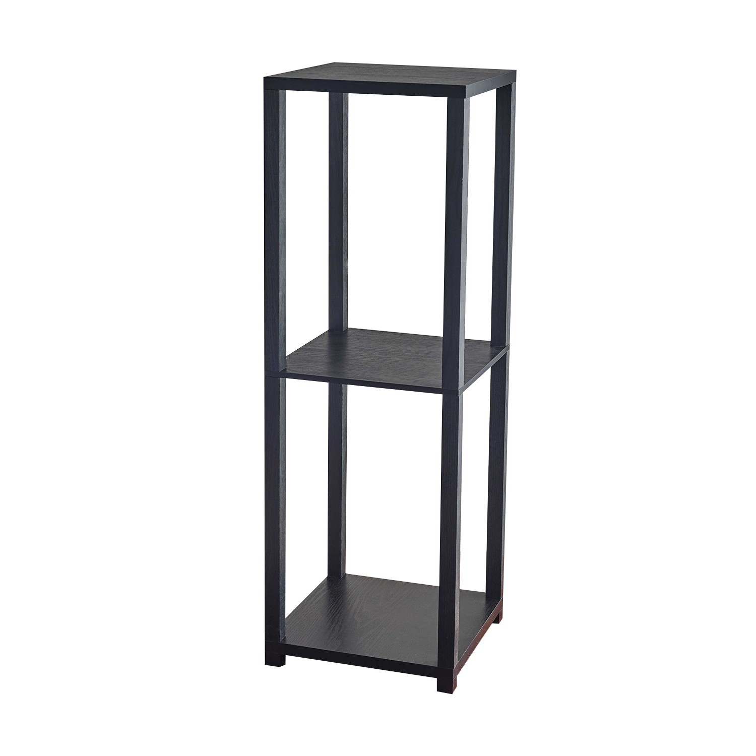 11.5" X 11.5" X 34.75" Black Black wood PVC Finish Tall Pedestal