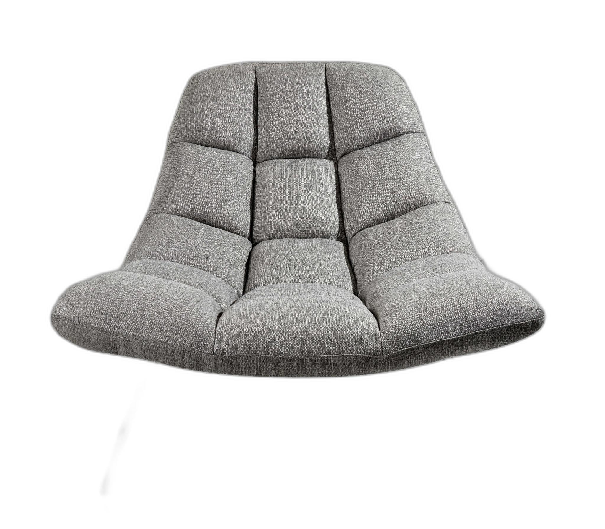 40" Gray And Silver Linen Tufted Butterfly Chair-372931-1