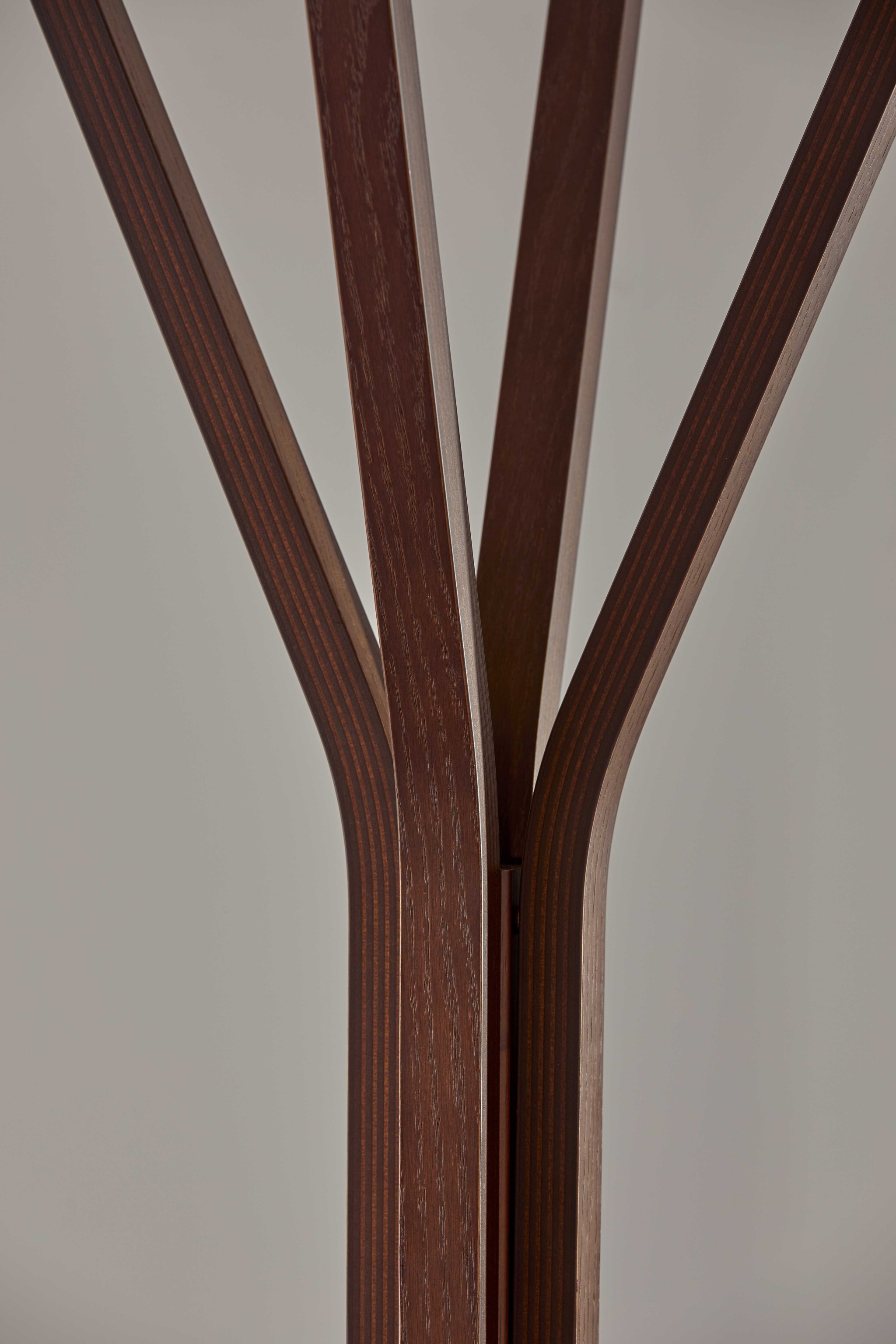 16.5" X 16.5" X 68.25" Walnut Coat Rack