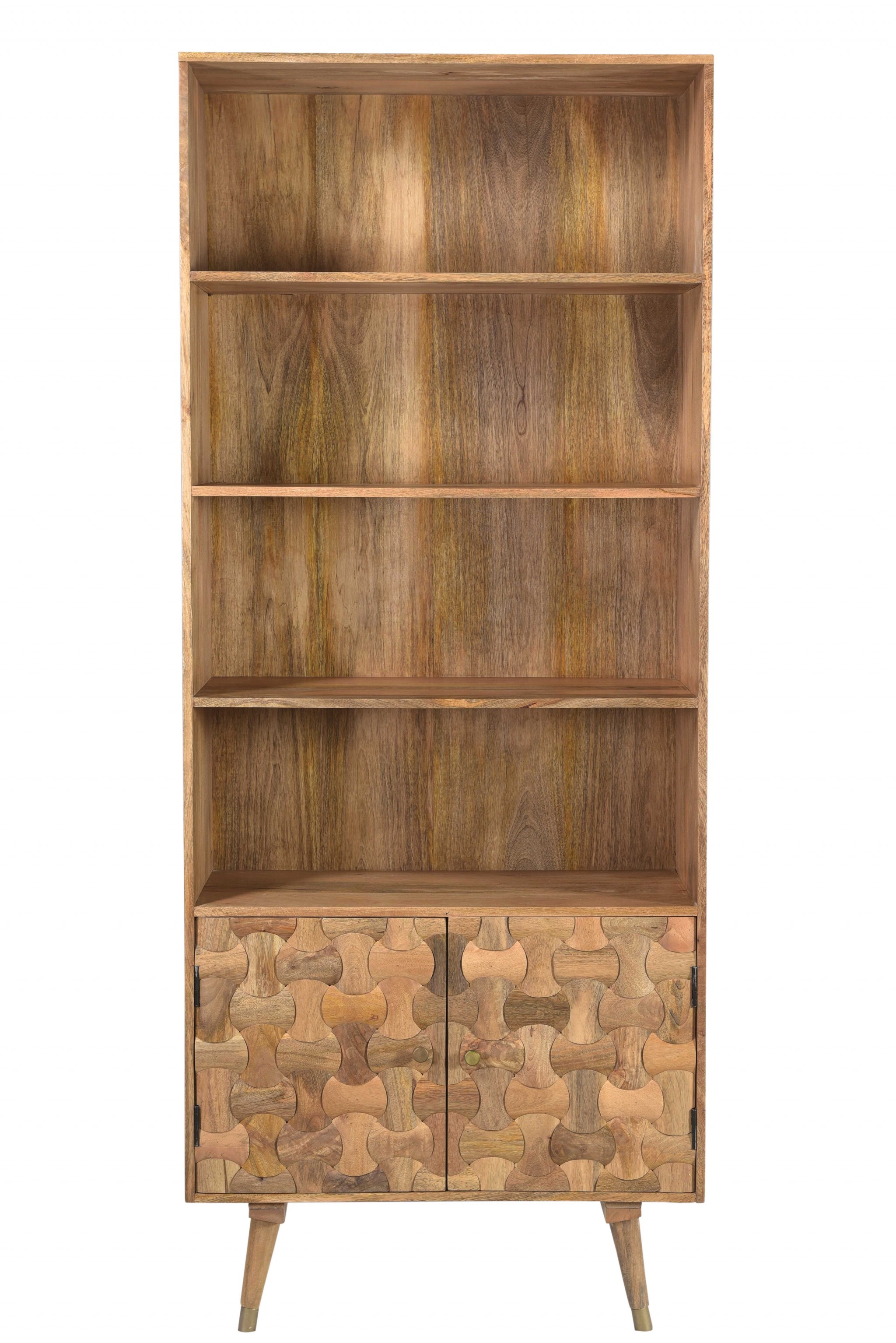 17" X 33" X 82" Honey Wood Small Bookshelf
