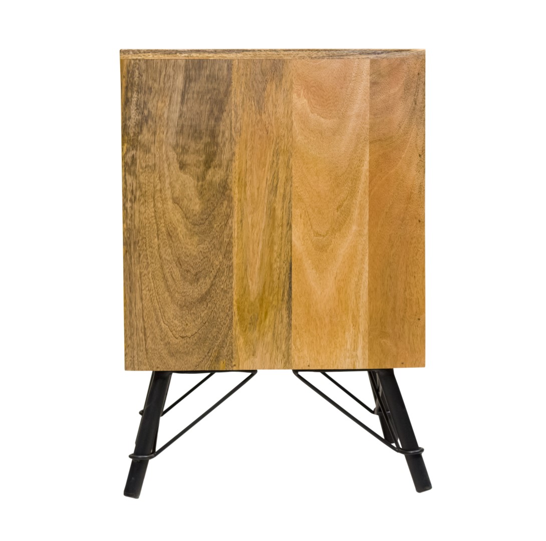 14" X 18" X 26" Natural Tones Mango Wood 3 Drawer Nightstand