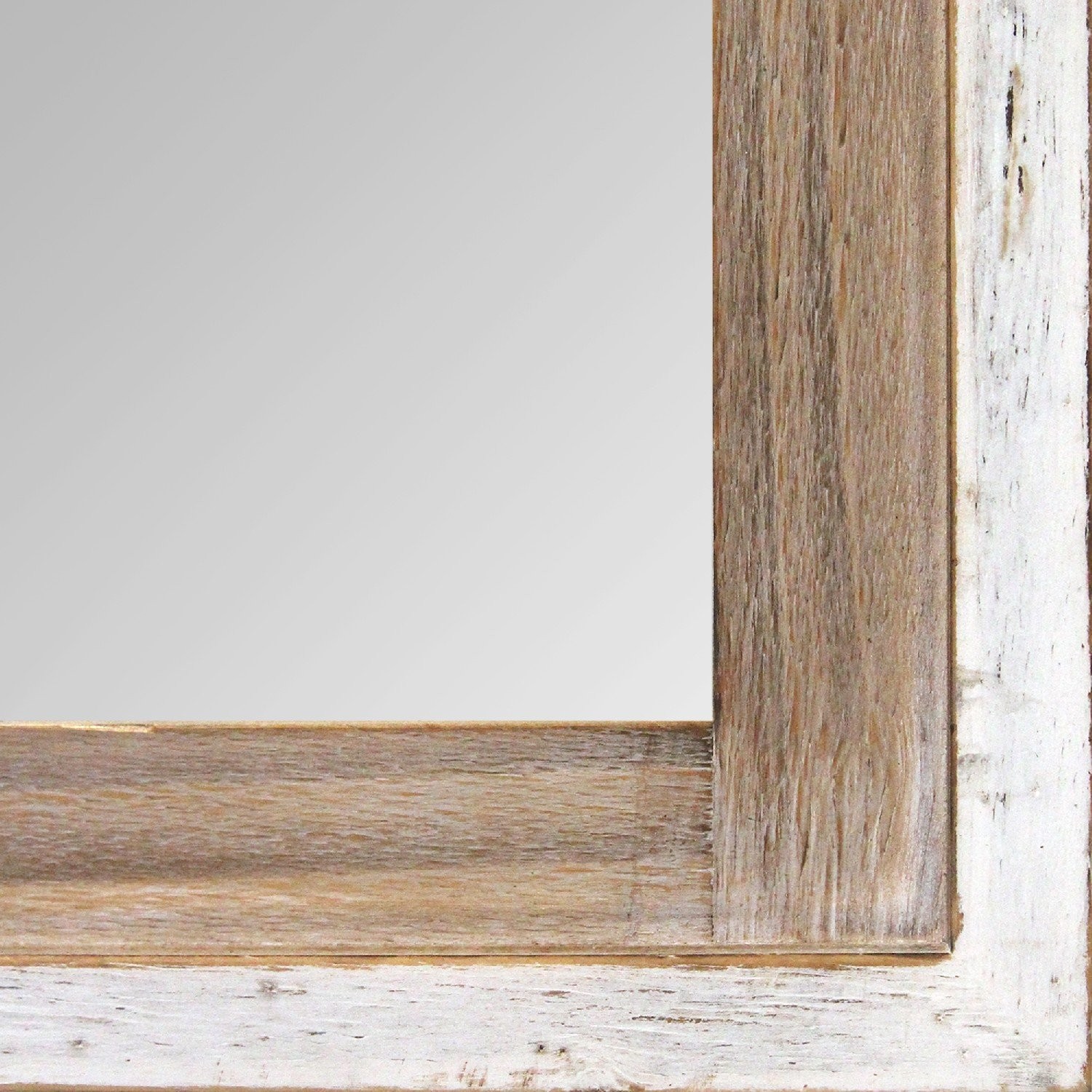 Distressed White Adeline Wood Framed Mirror