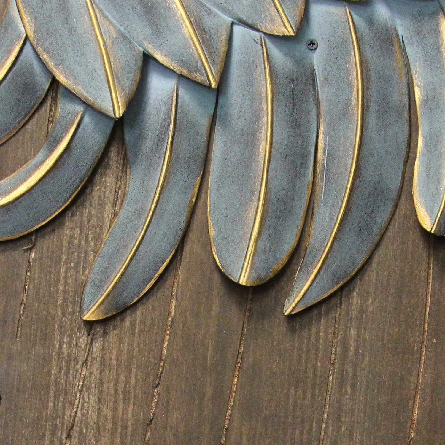 Feathery Carved Wood Angel Wings
