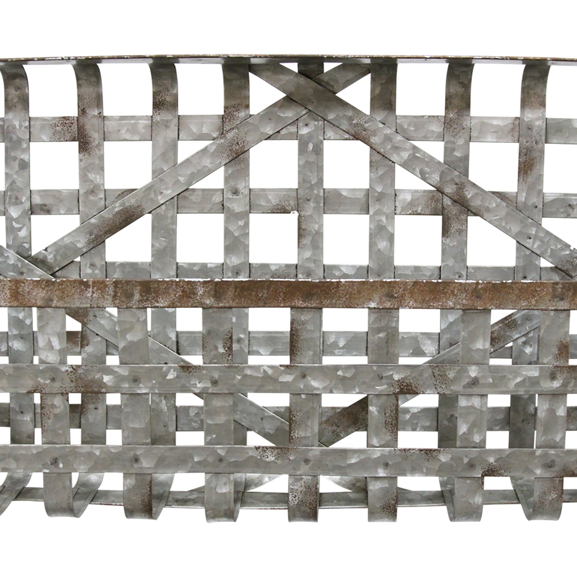 Galvanized Basket Weave Wall Basket
