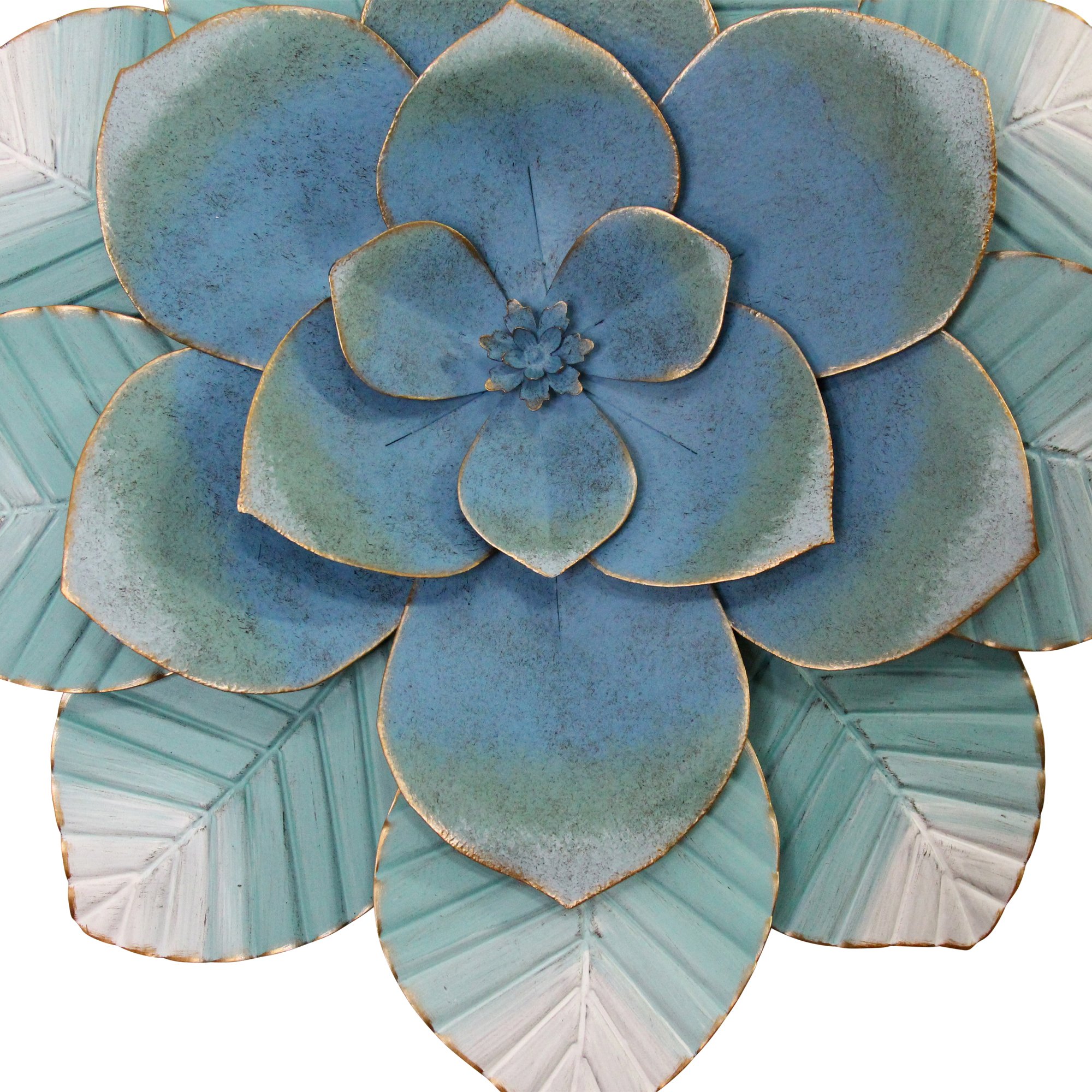 Blue Ombre Metal Flower Wall Decor