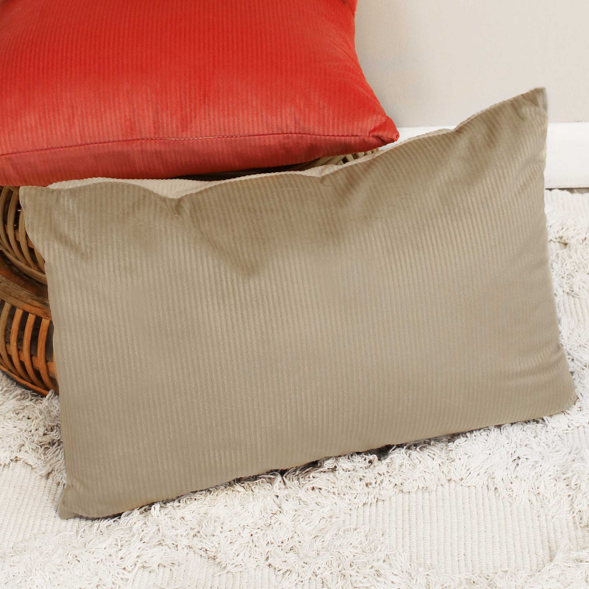Tan Textured Rectangular Lumbar Pillow