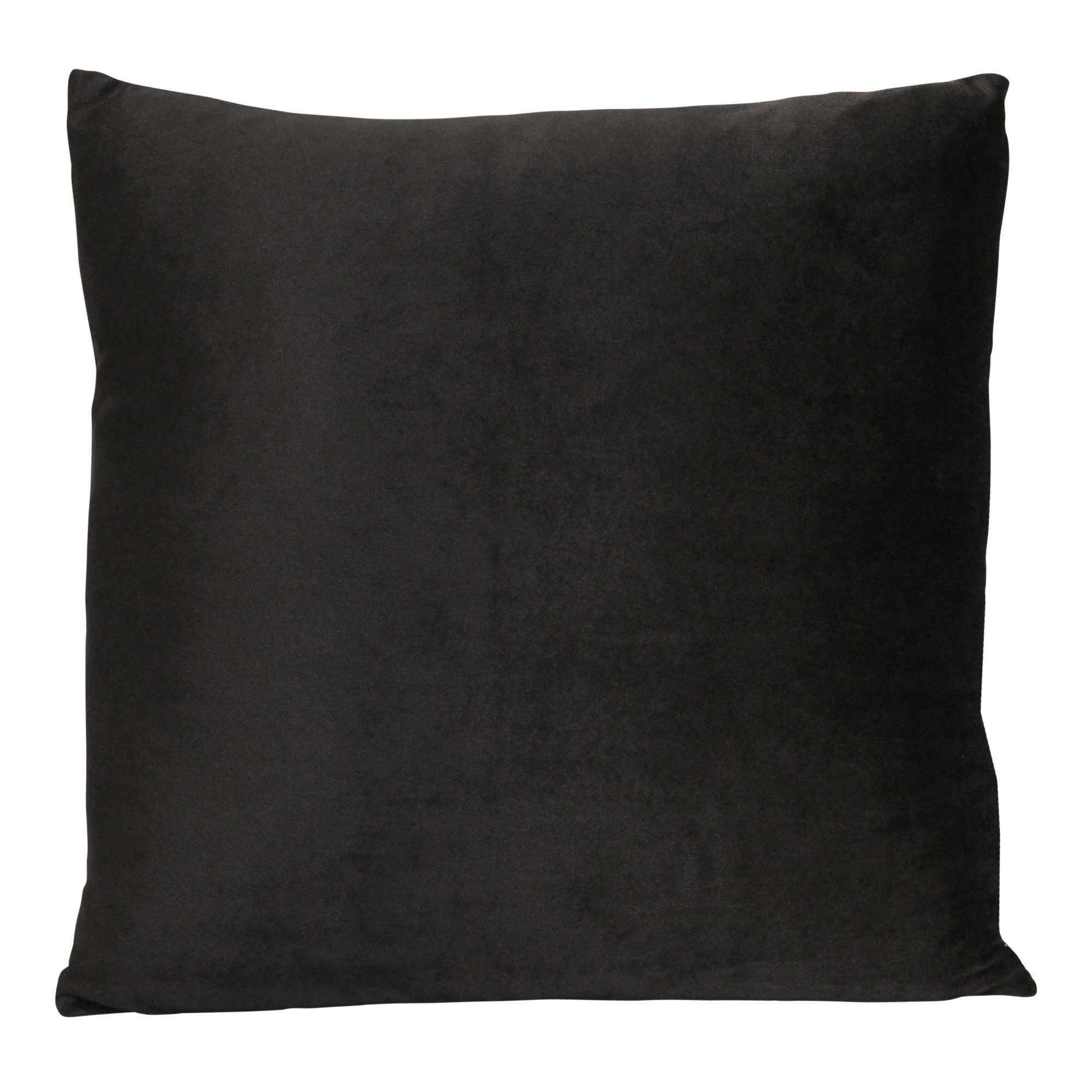 Black Textured Velvet Square Pillow