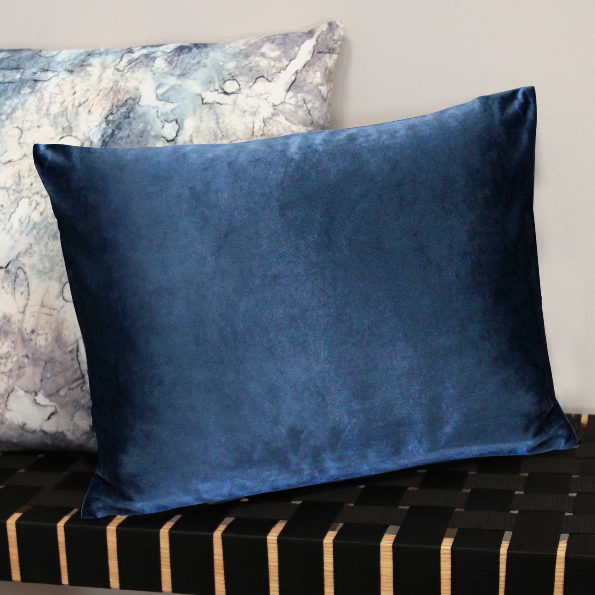 Royal Blue Velvet Indoor / Outdoor Lumbar Pillow