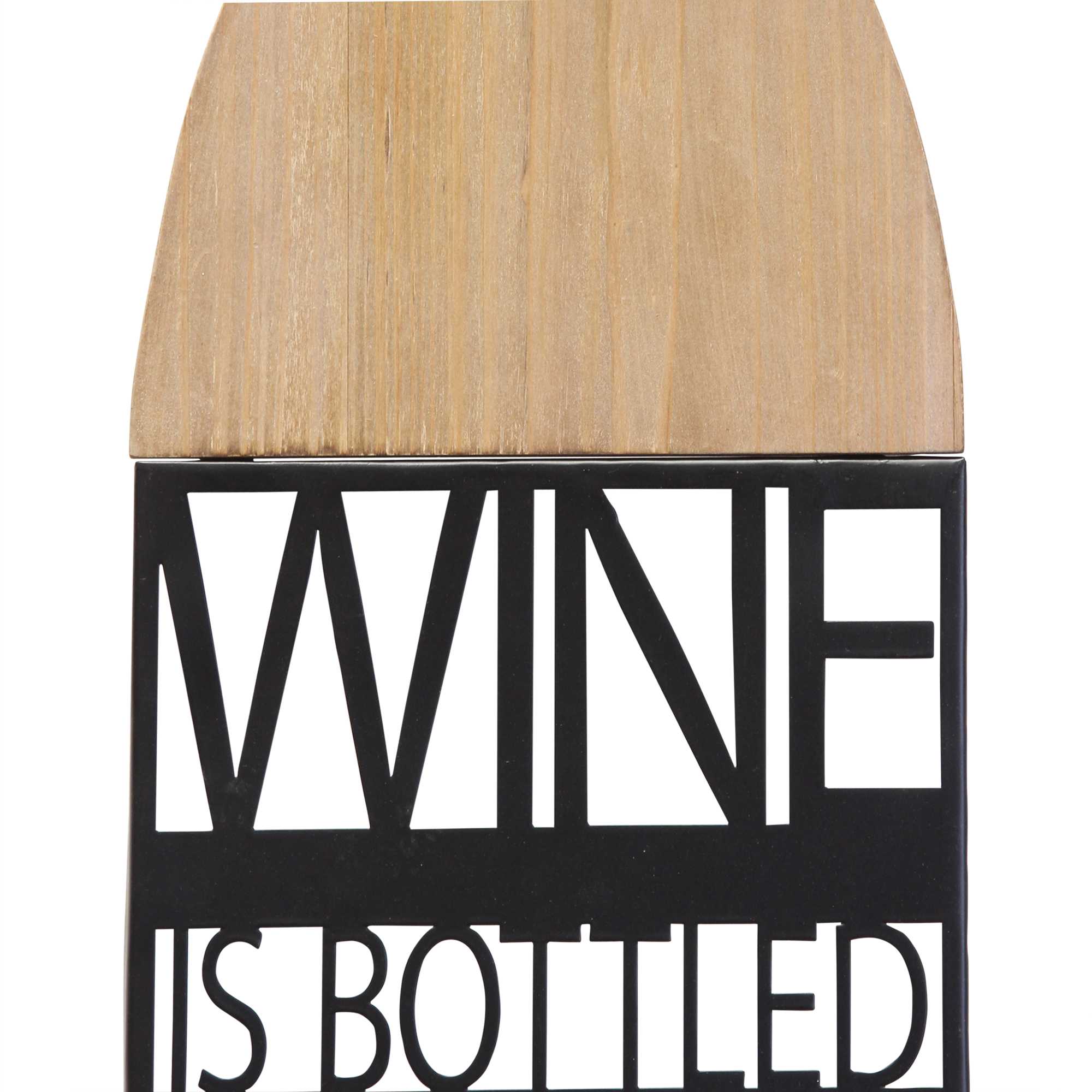 Wine is Bottled Poetry Metal and Wood Wall Decor