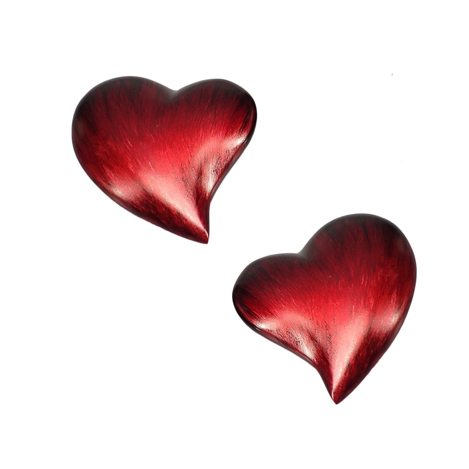 3" X 3.25" X 1" Red Aluminum Small Heart Paperweight Set Of 4