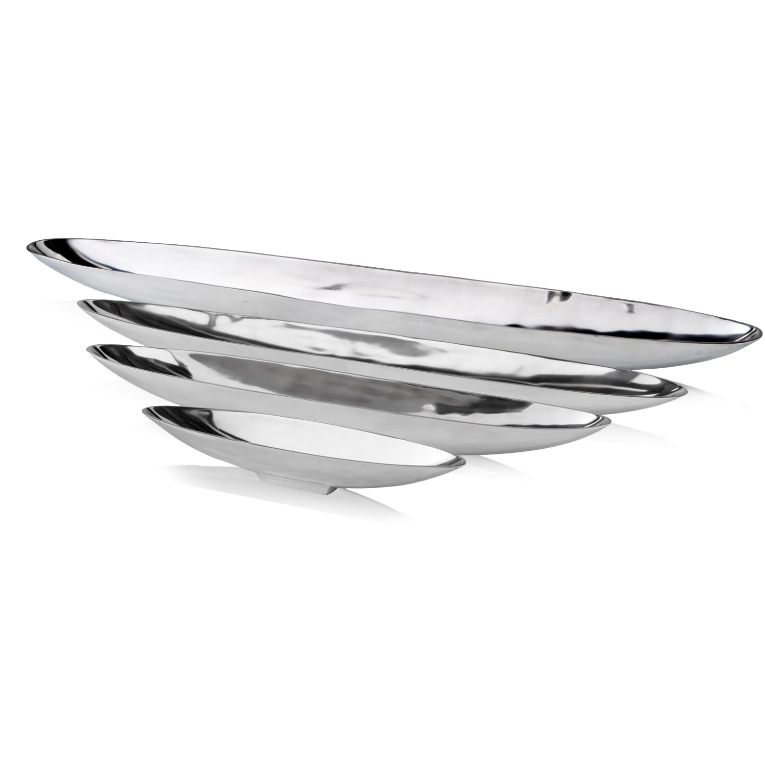 6.5" X 47.25" X 4.5" Silver Aluminum Extra Large Long Boat Tray