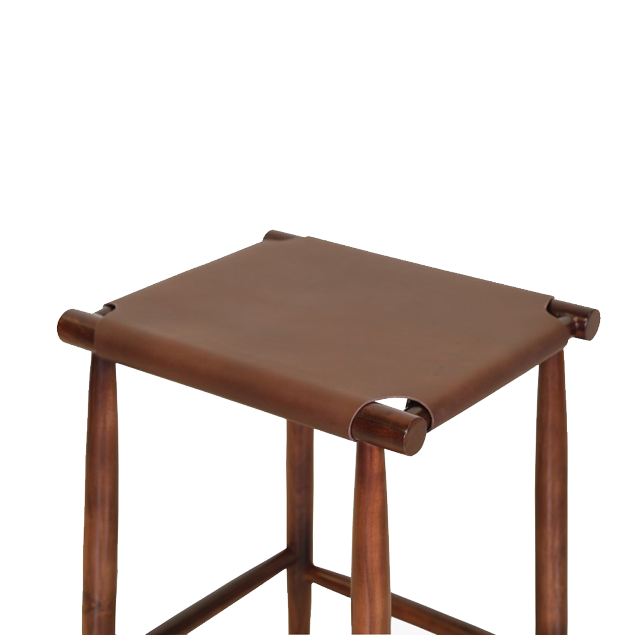 17" X 15.5" X 25.5" Brown Wood Leather Counter Stool