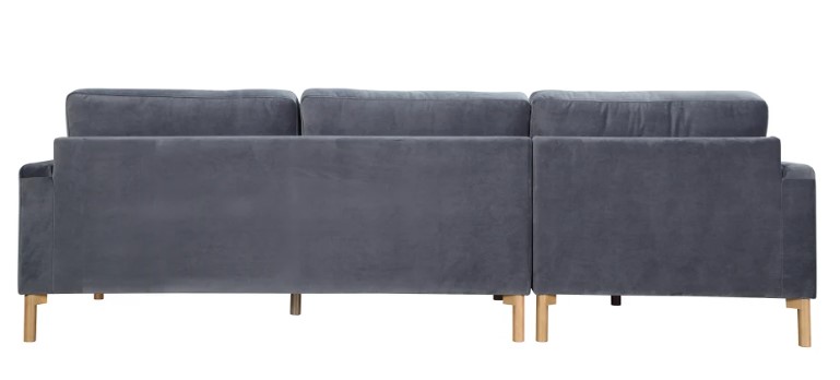 106" X 61" X 34" Gray Polyester Laf Sectional