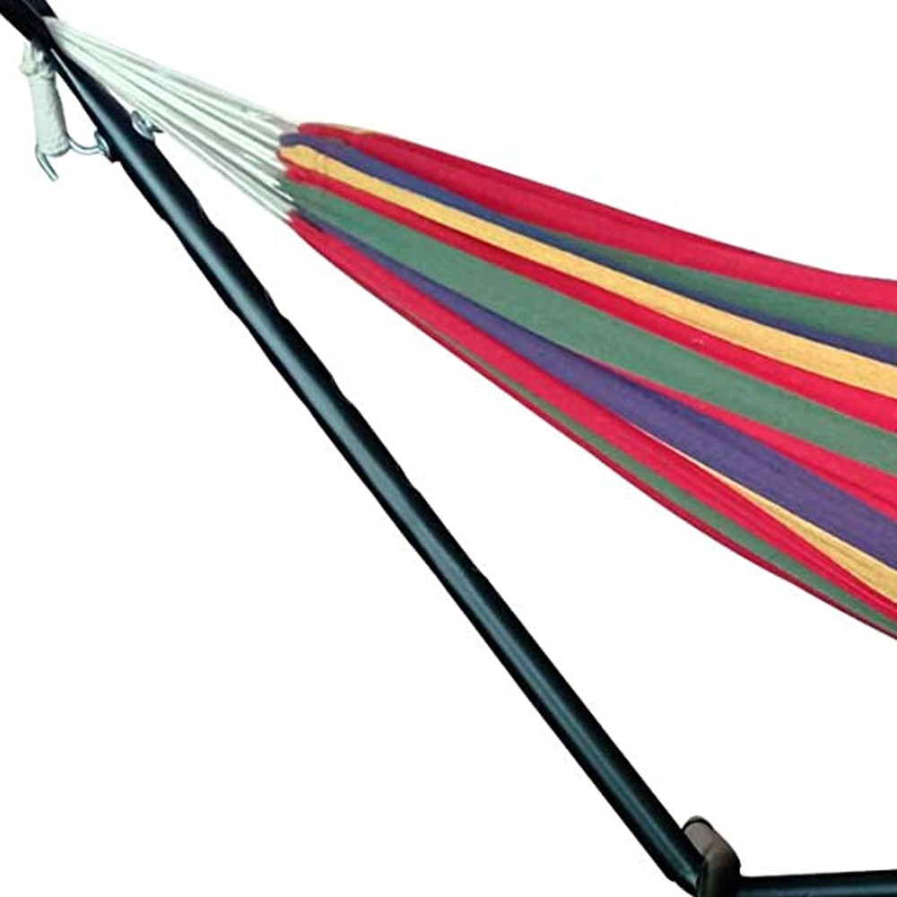 Tropical Stripe Double Classic 2 Person Hammock with Stand