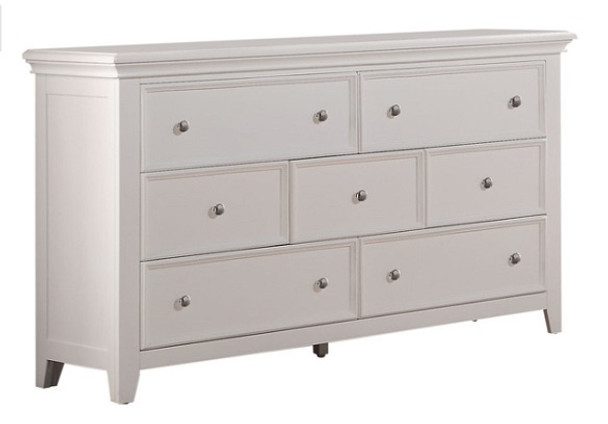 58" White Solid Wood Seven Drawer Triple Dresser-374200-1