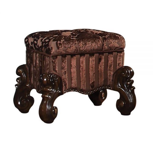 22" X 22" X 19" Cherry Oak Fabric Vanity Stool-374209-1