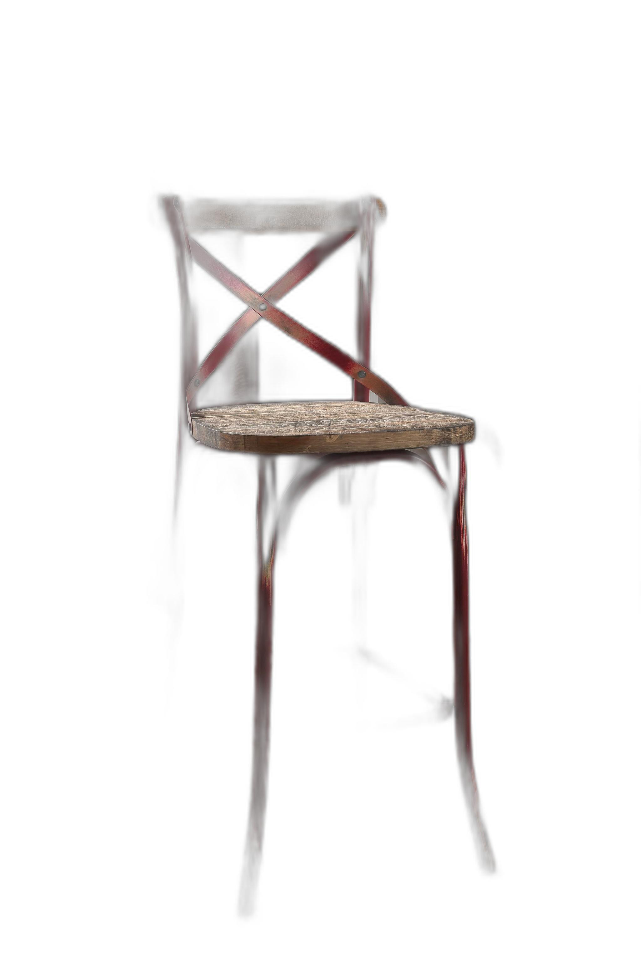21" Brown And Red Iron Bar Chair-374262-1