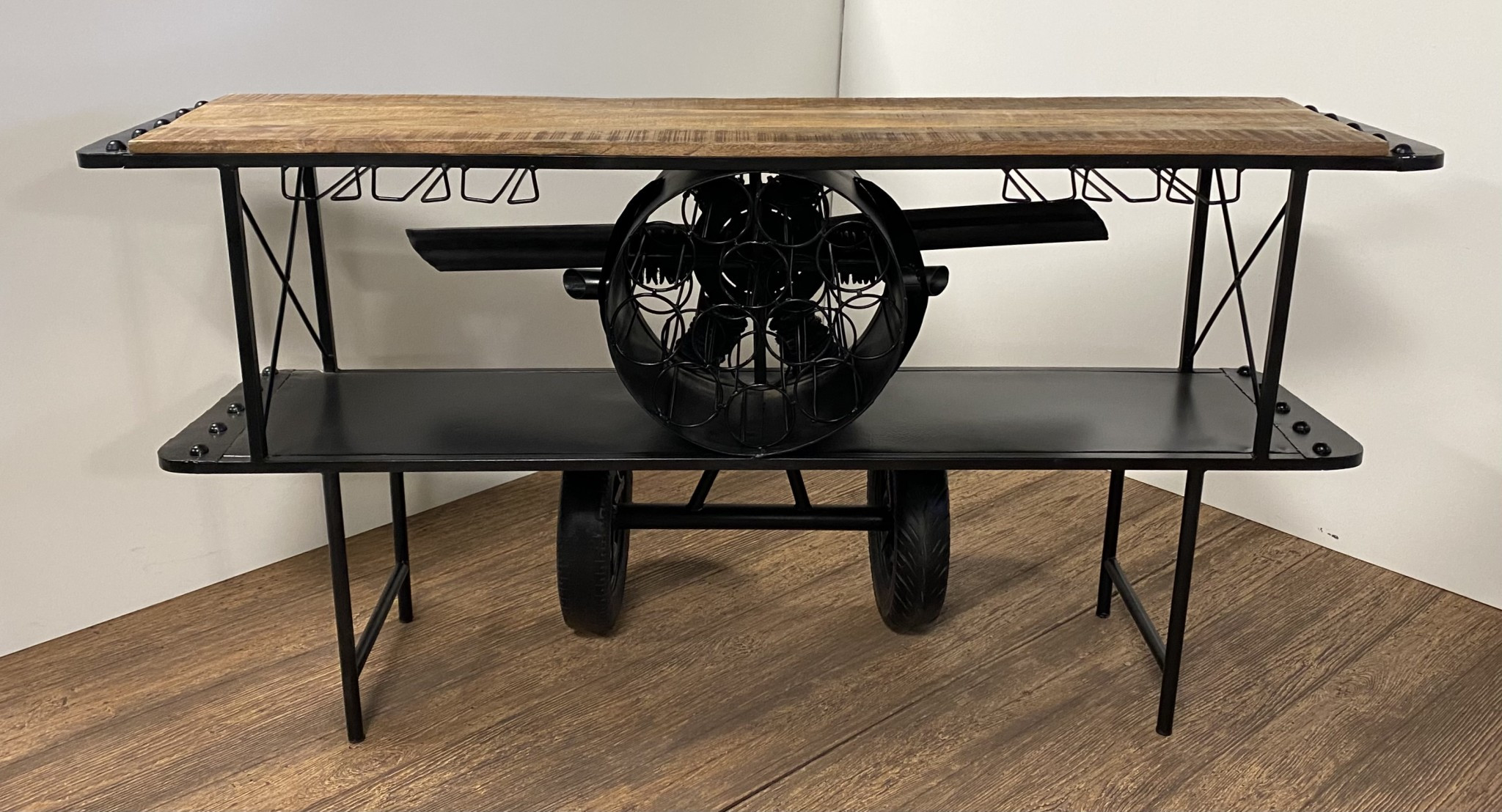 23" X 78" X 36.5" Black Airplane Bar