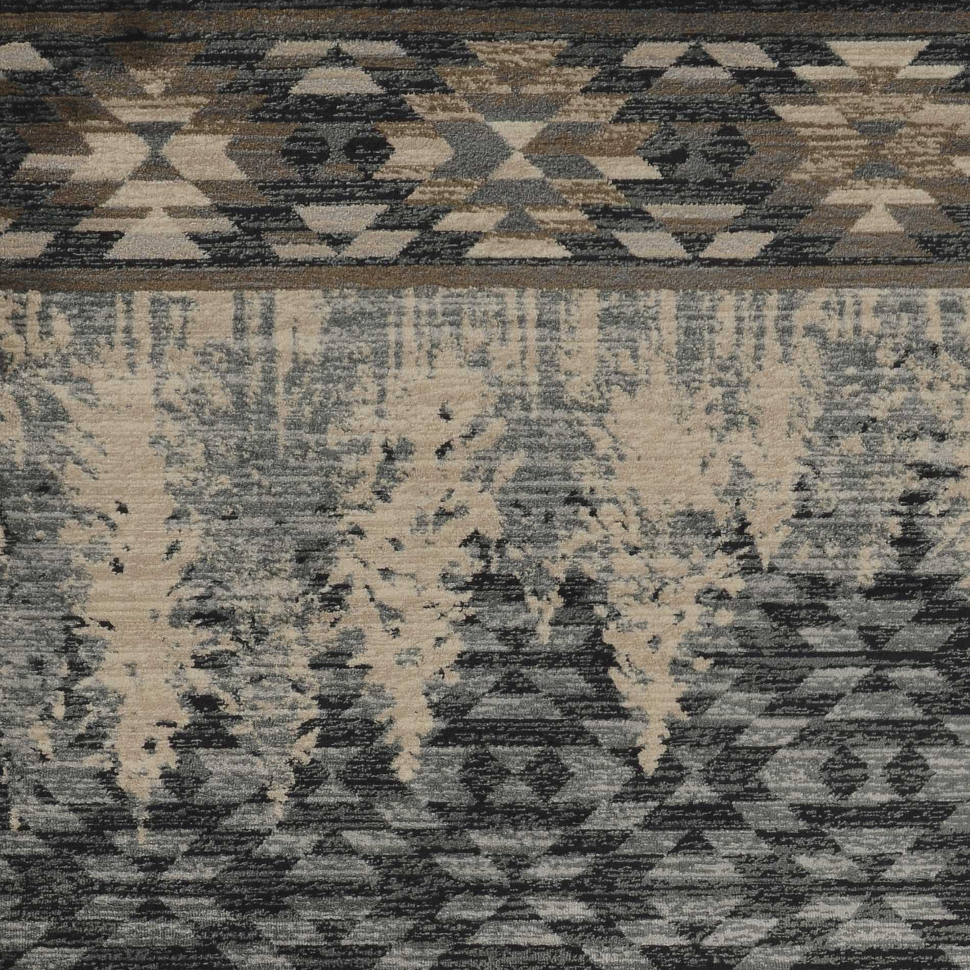 3" X 5" Slate Blue Southwestern Area Rug
