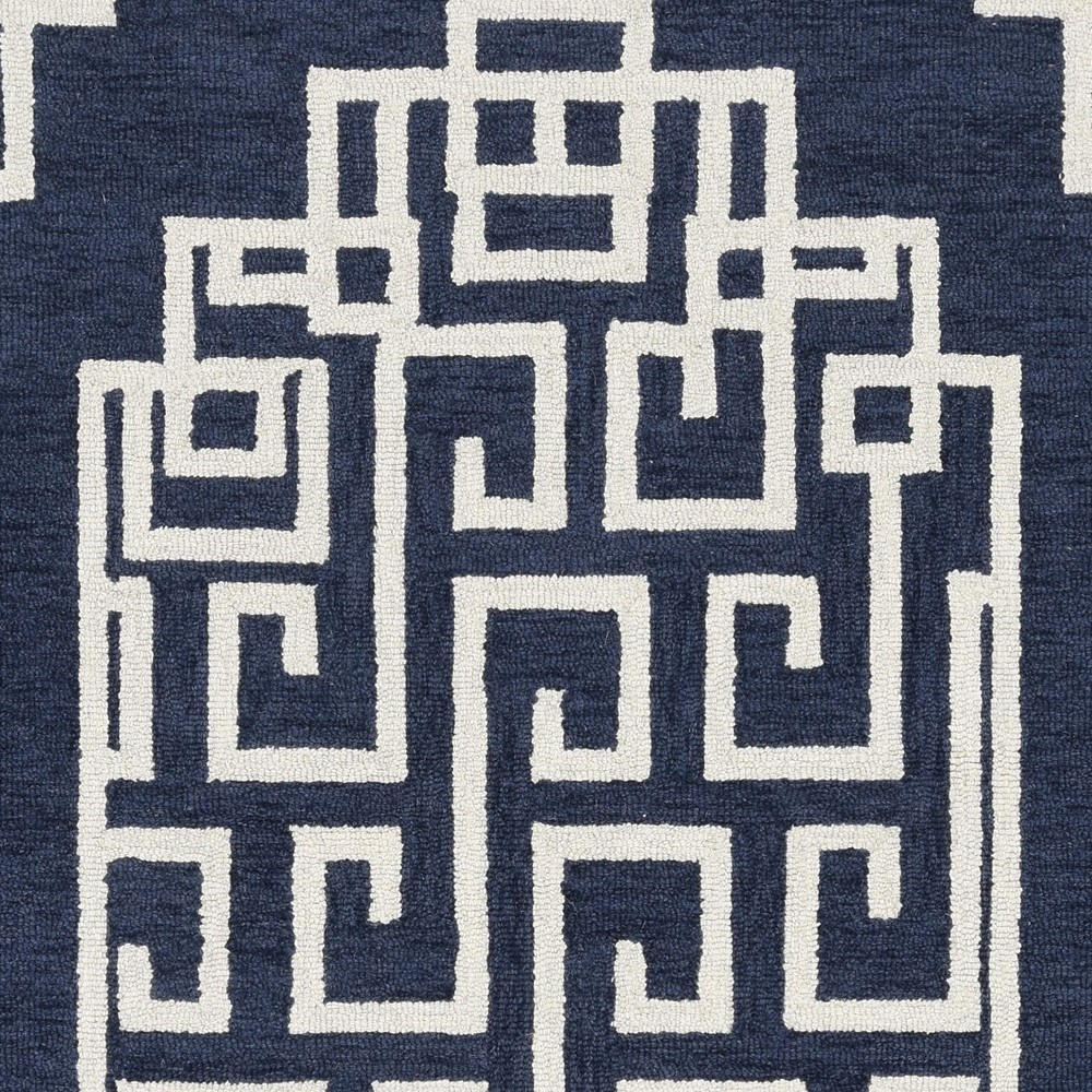 96" X 126" Ivory Blue Polyester Rug