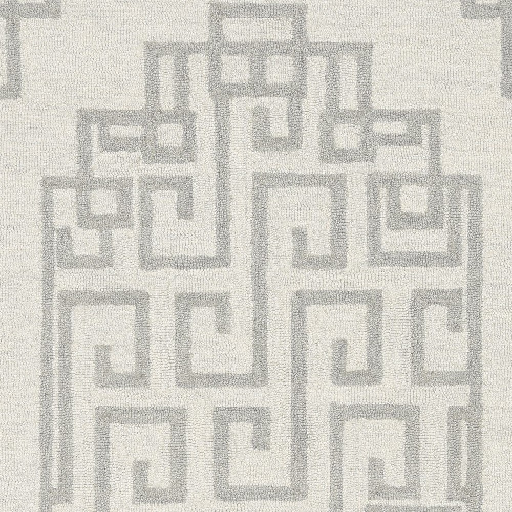 96 X 120 Ivory  Grey Wool Rug-374675-1